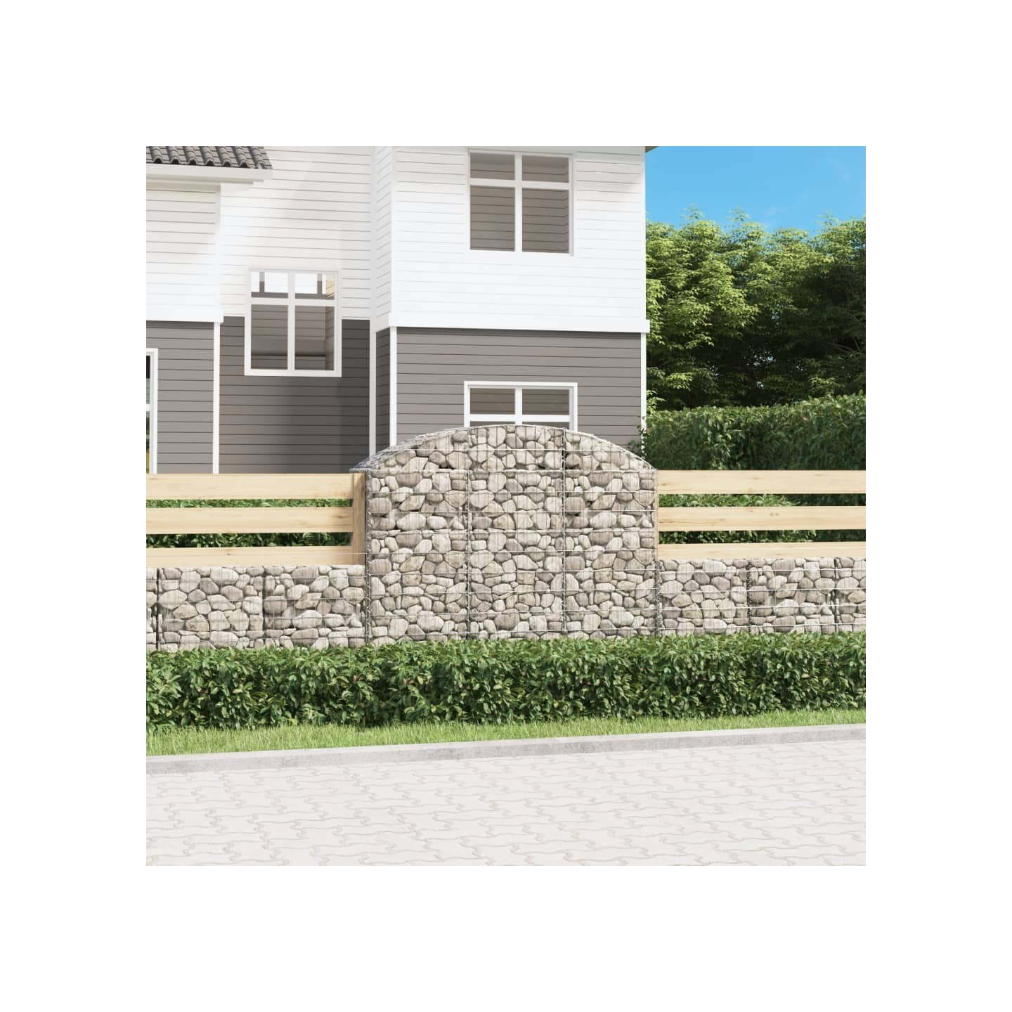 Panier de gabions arqué 150x50x120/140 cm Fer galvanisé