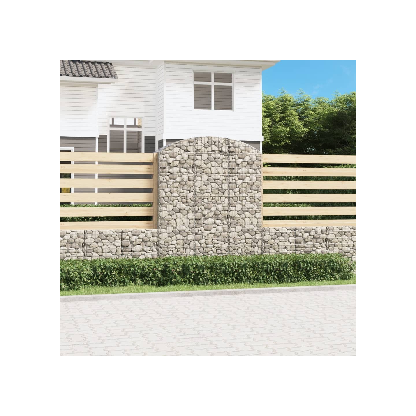 Panier de gabions arqué 150x50x180/200 cm Fer galvanisé