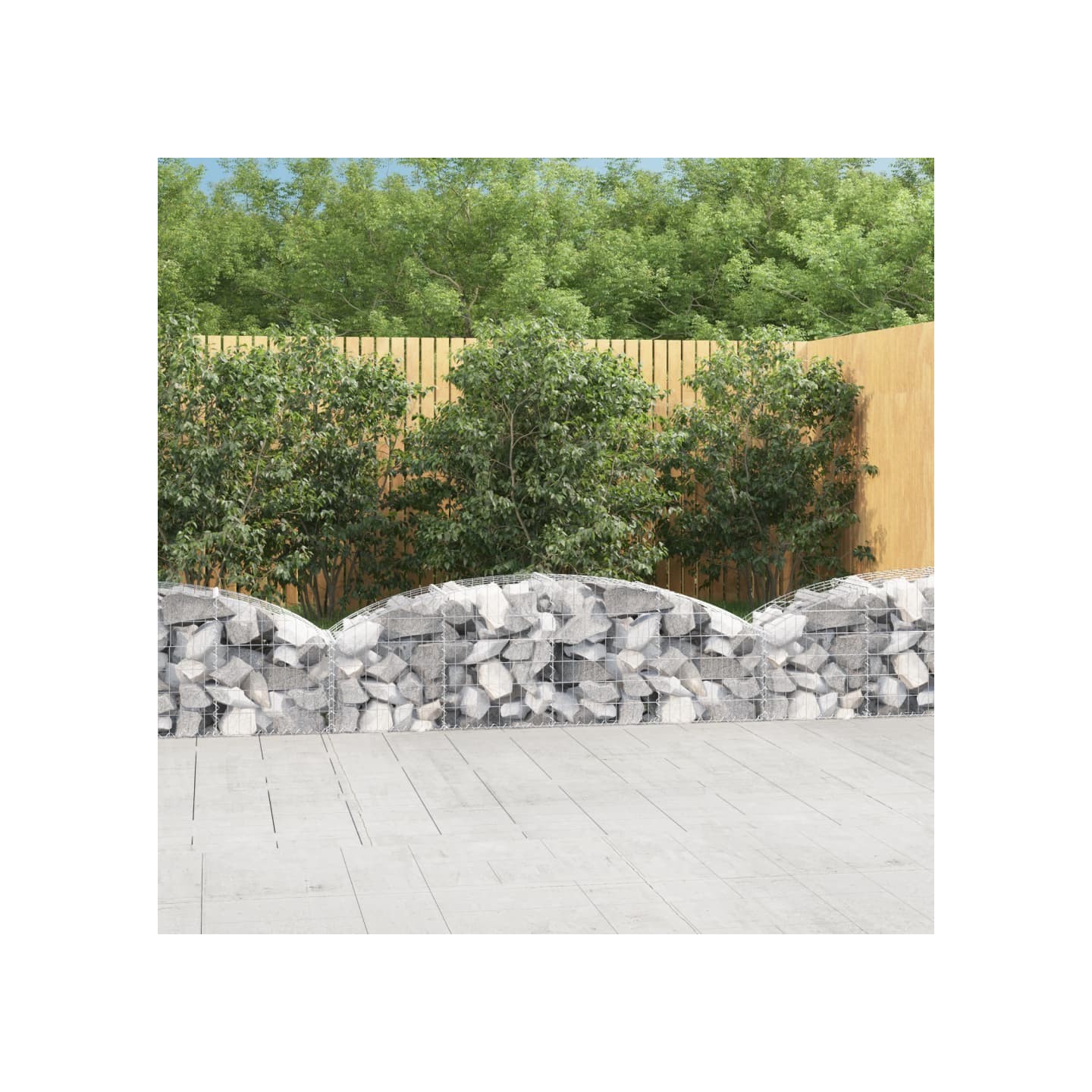 Panier de gabions arqué 200x50x40/60 cm Fer galvanisé