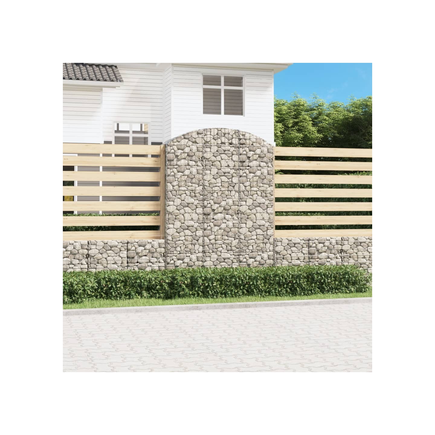 Panier de gabions arqué 150x50x200/220 cm Fer galvanisé
