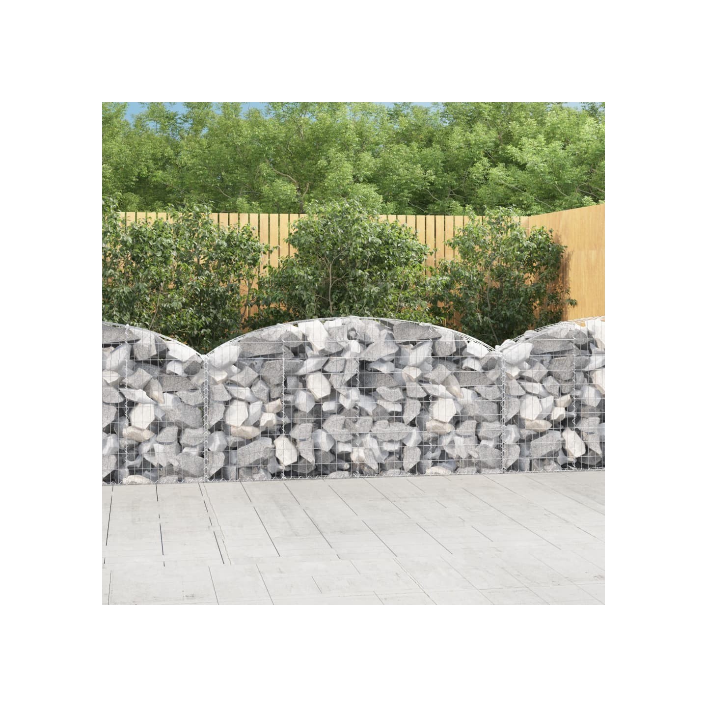 Panier de gabions arqué 200x30x80/100 cm Fer galvanisé