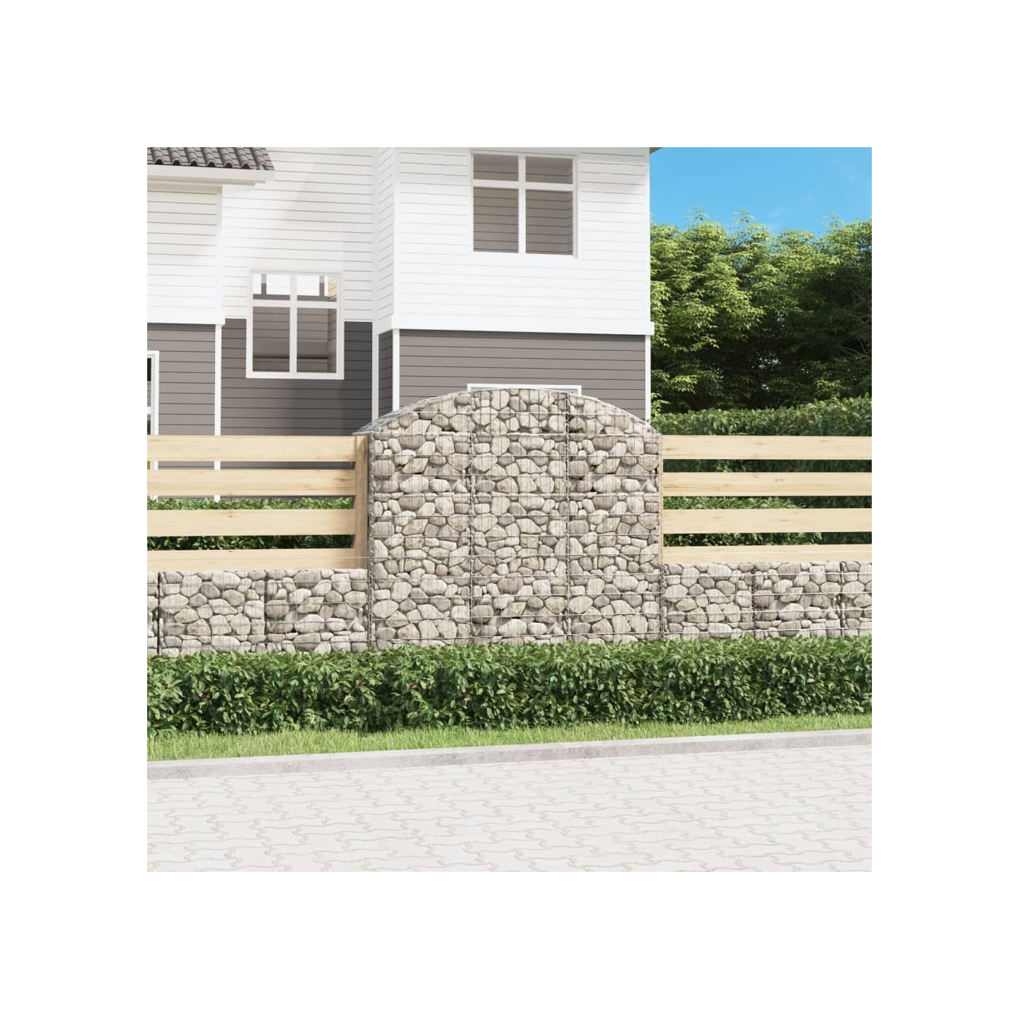 Panier de gabions arqué 150x50x140/160 cm Fer galvanisé