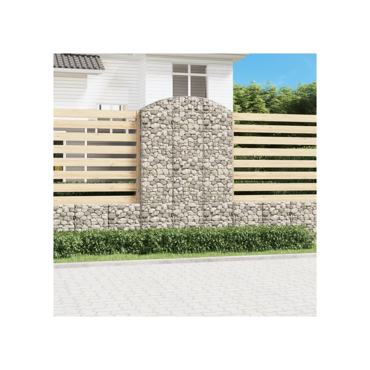 Panier de gabions arqué 150x50x220/240 cm Fer galvanisé