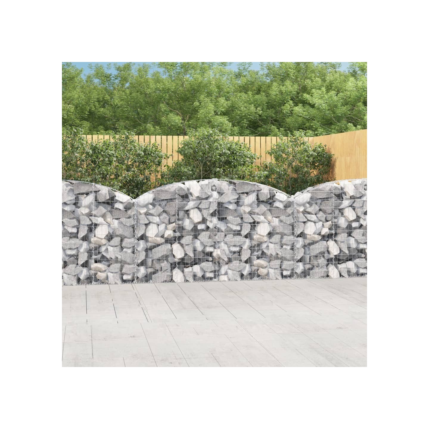 Panier de gabions arqué 200x30x100/120 cm Fer galvanisé