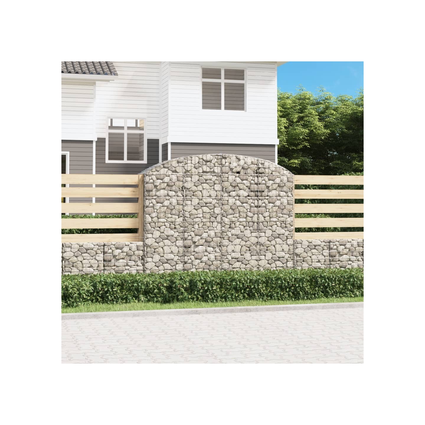 Panier de gabions arqué 200x50x160/180 cm Fer galvanisé