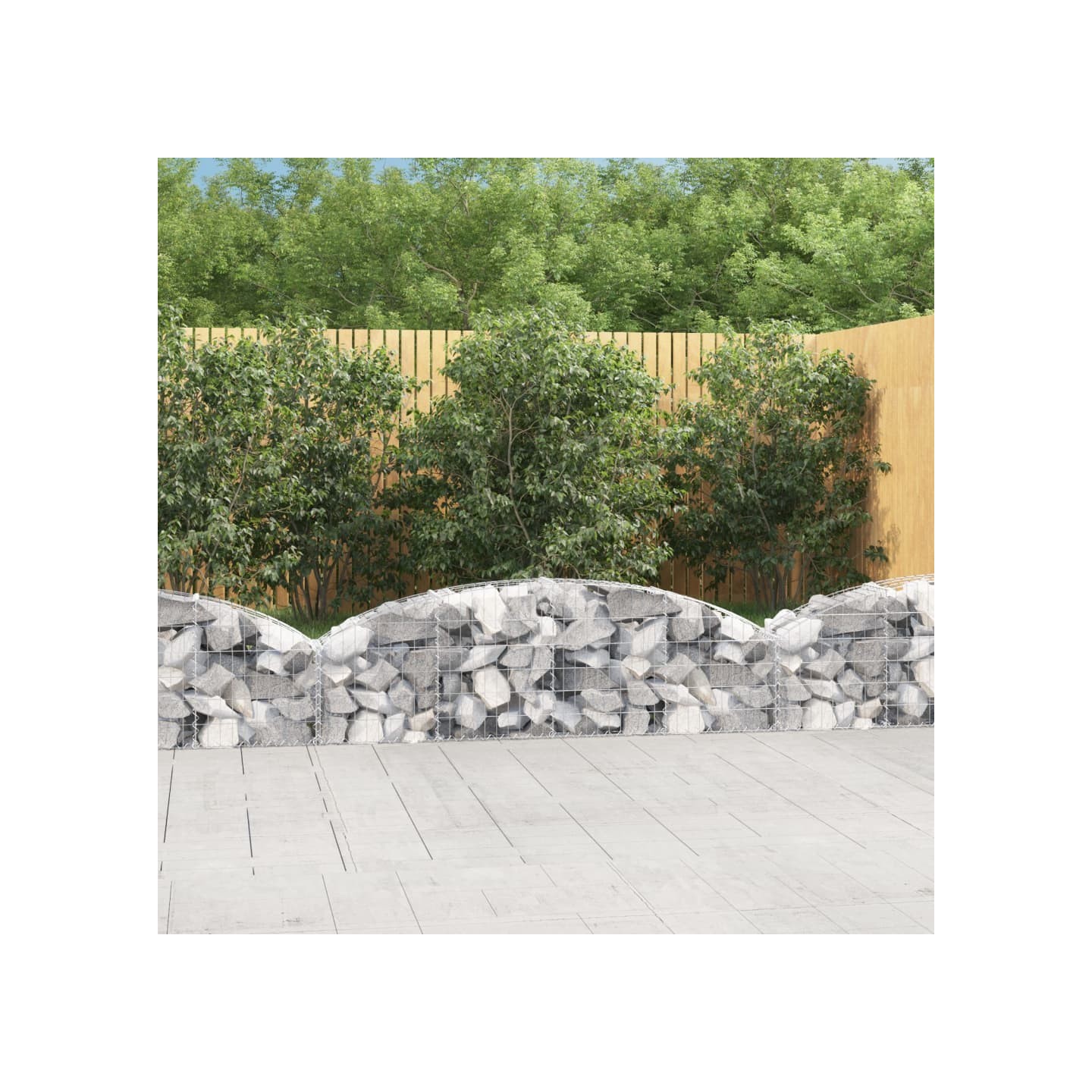 Panier de gabions arqué 200x30x40/60 cm Fer galvanisé