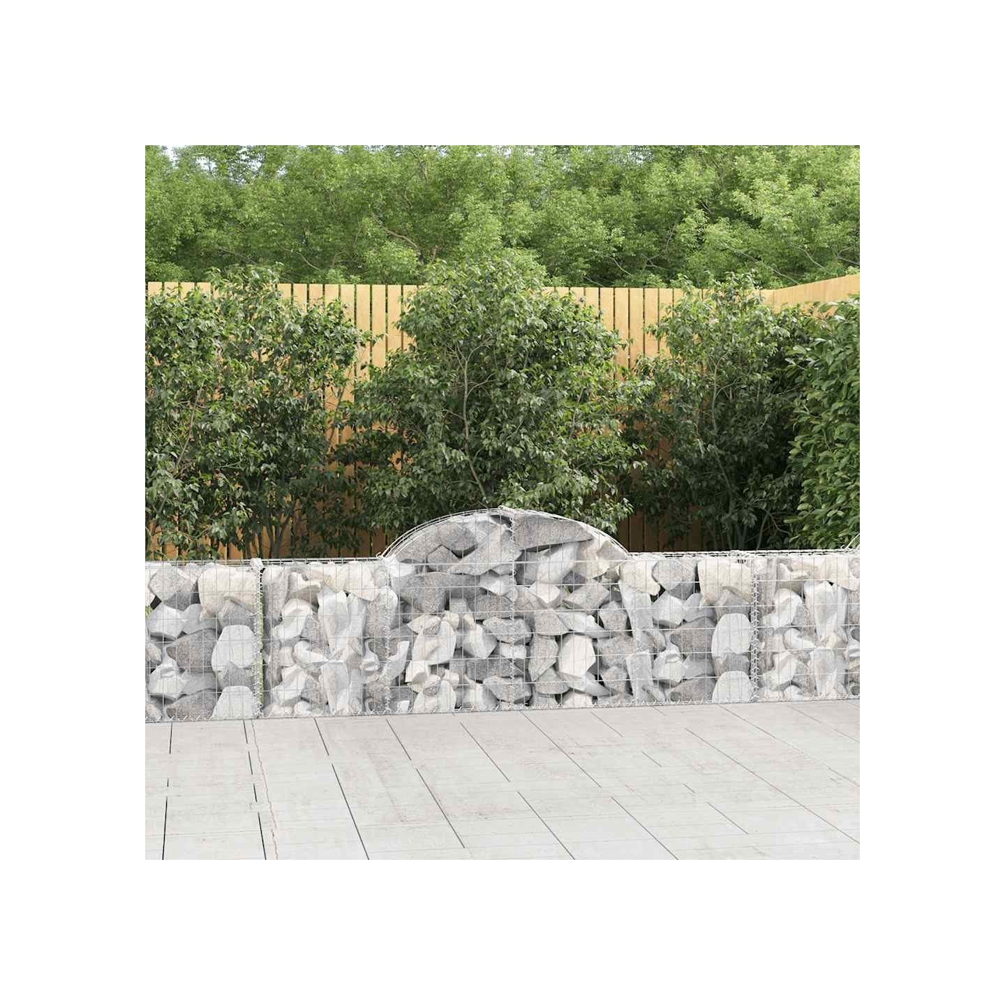 Panier de gabions arqué 200x30x60/80 cm Fer galvanisé