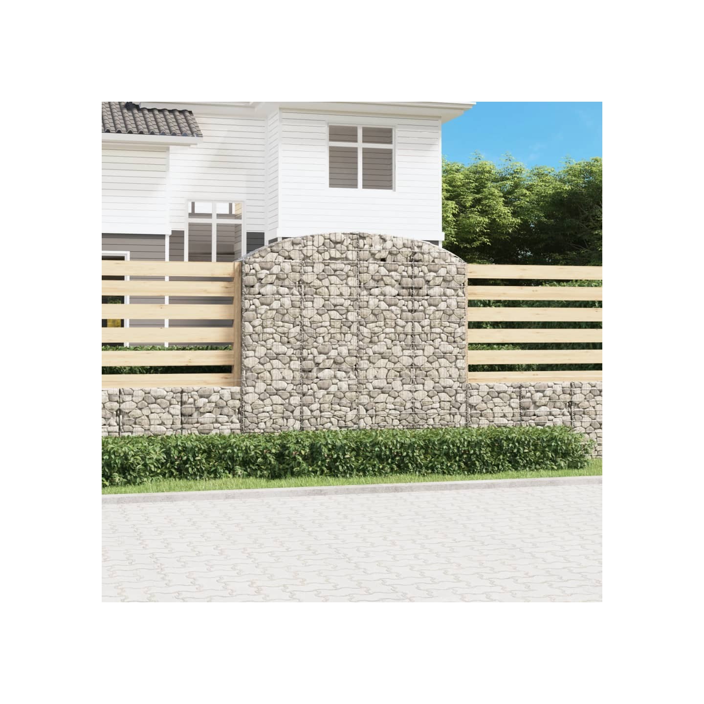Panier de gabions arqué 200x50x180/200 cm Fer galvanisé