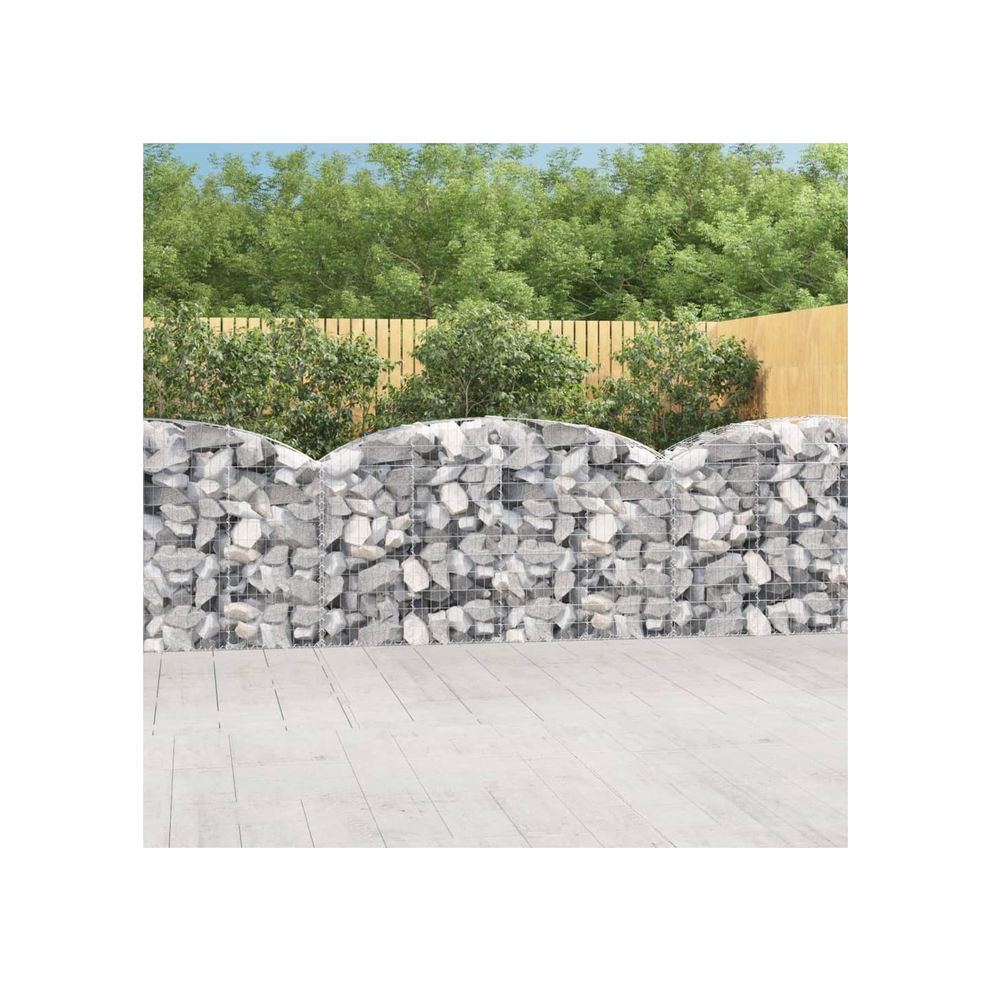 Panier de gabions arqué 200x50x100/120 cm Fer galvanisé