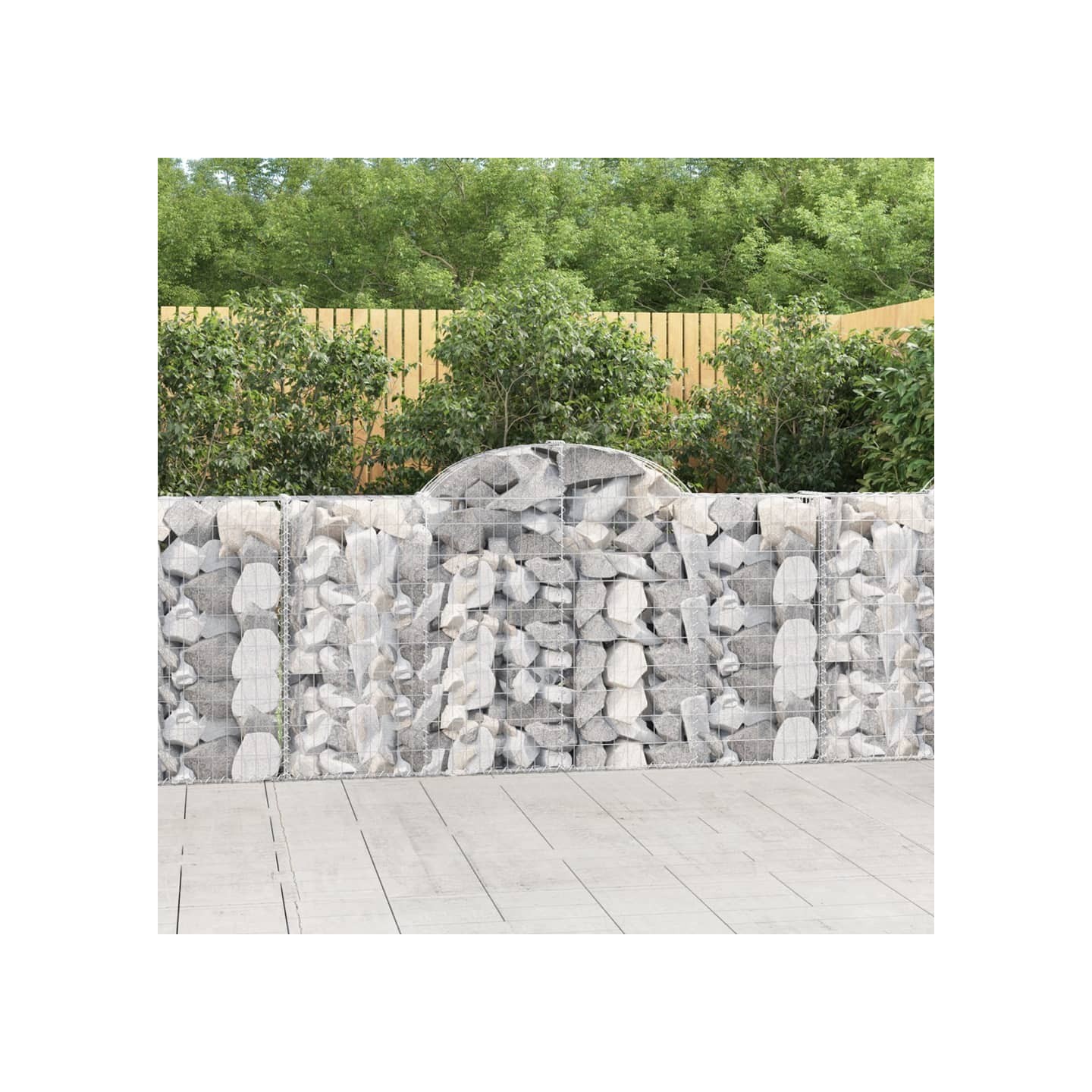 Panier de gabions arqué 200x30x100/120 cm Fer galvanisé