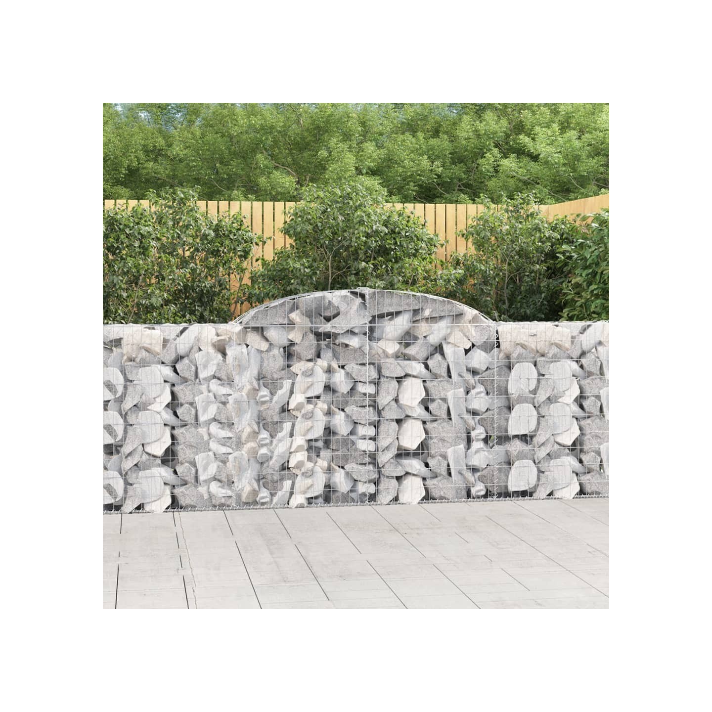 Panier de gabions arqué 300x30x100/120 cm Fer galvanisé