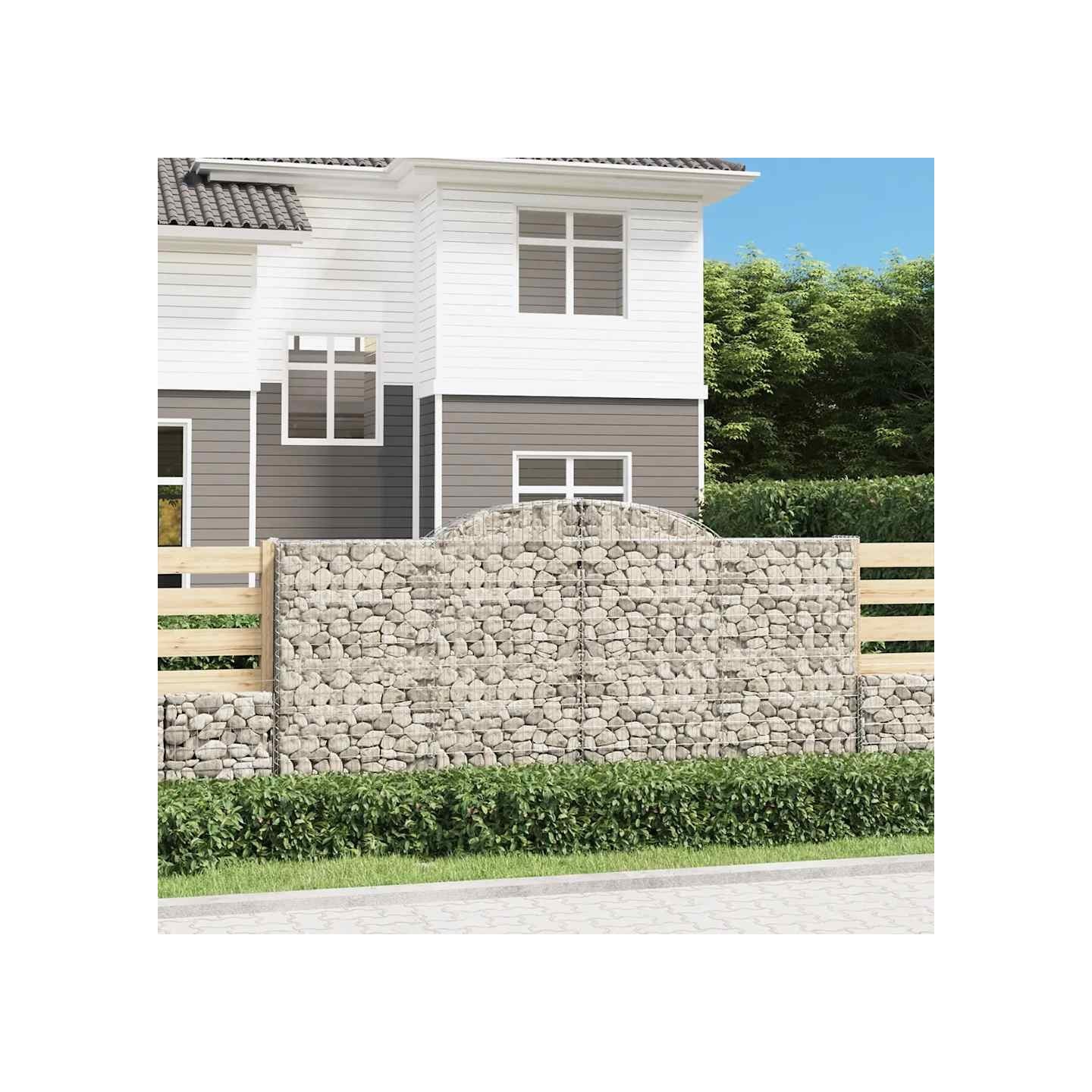 Panier de gabions arqué 300x50x140/160 cm Fer galvanisé