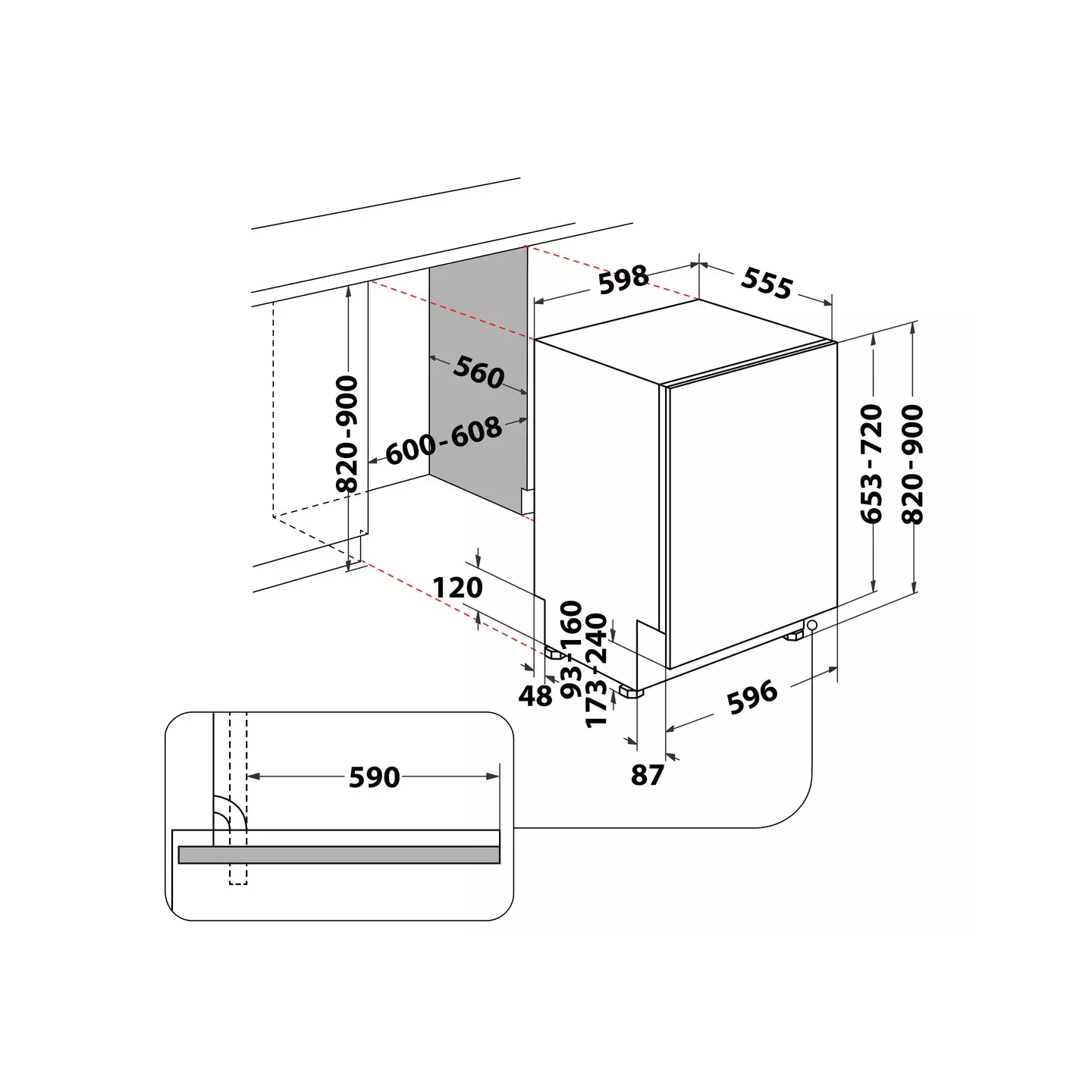 Lave-vaisselle intégrable Whirlpool WRIC3C34PE 14 couverts | Nimestore