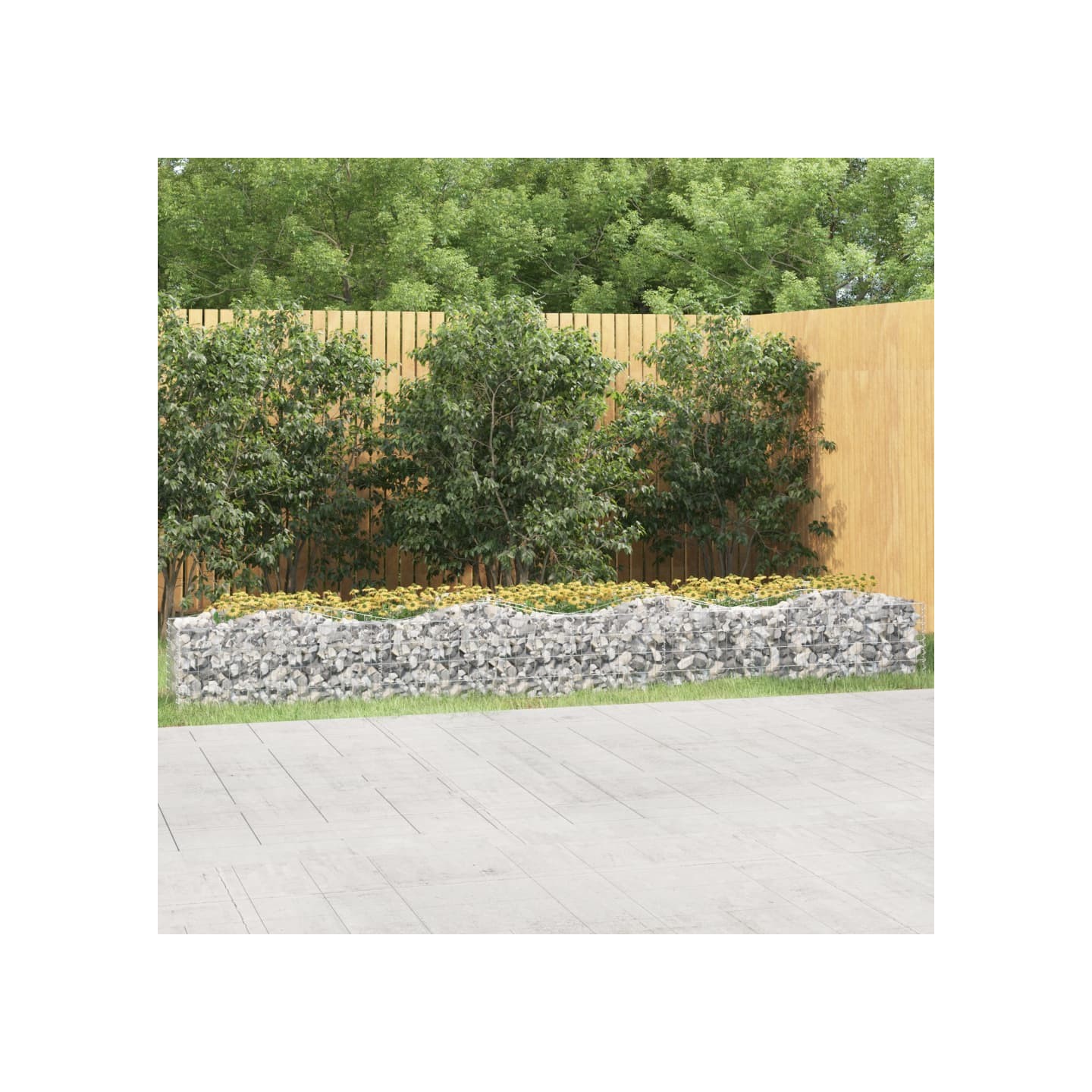 Lit surélevé à gabions arqué 400x50x50 cm Fer galvanisé