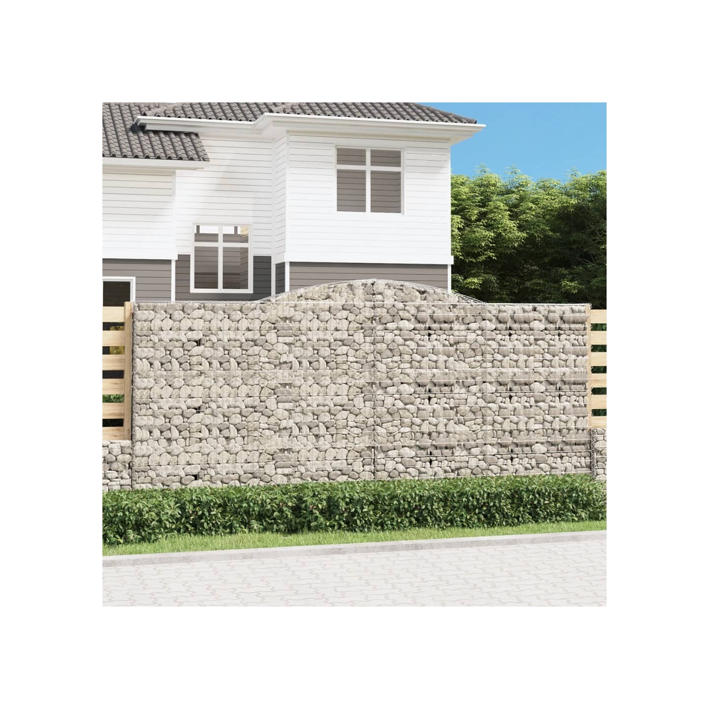 Panier de gabions arqué 400x50x180/200 cm Fer galvanisé