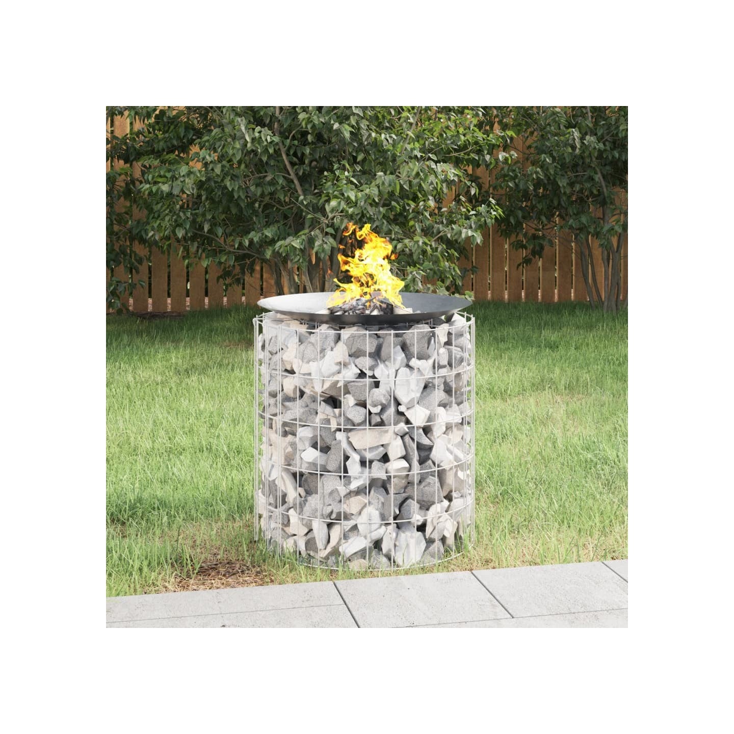 Foyer en gabion Ø 50 cm Fer galvanisé