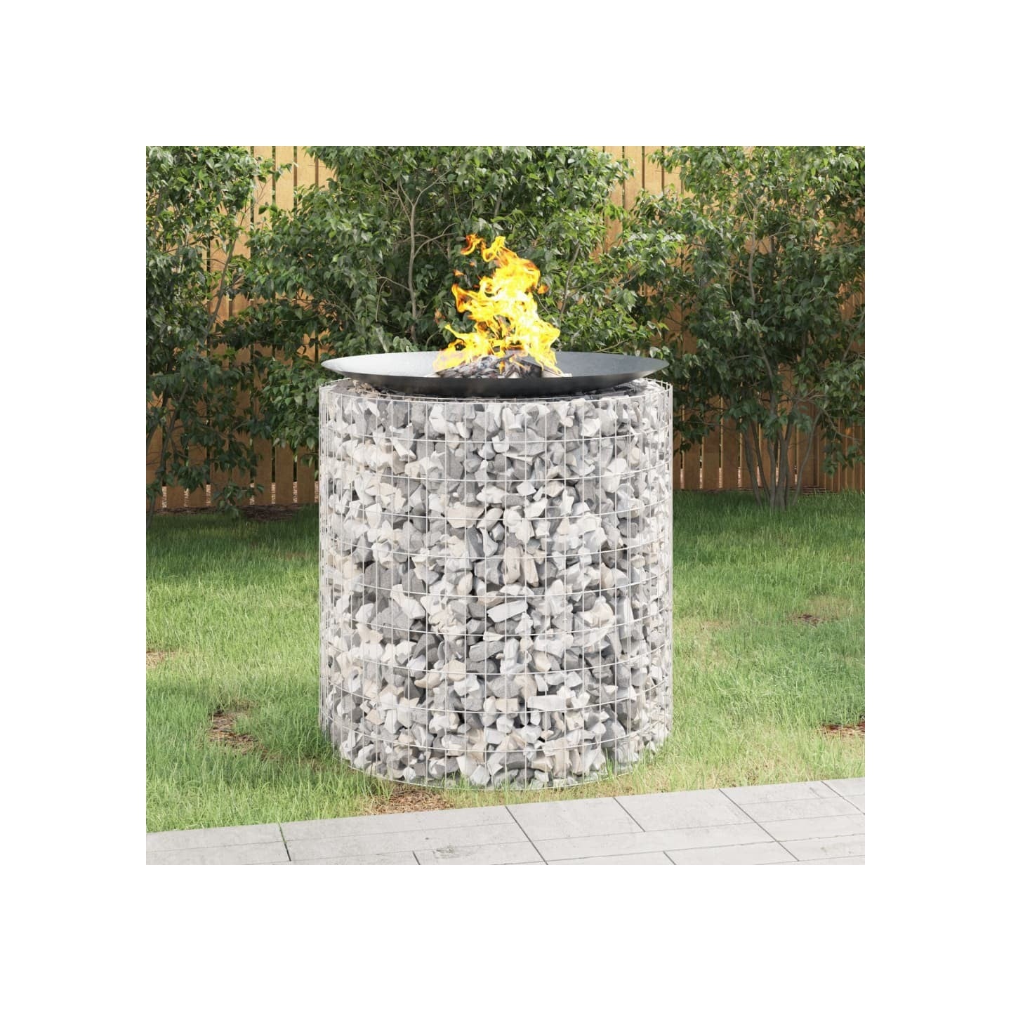 Foyer en gabion Ø 100 cm fer galvanisé