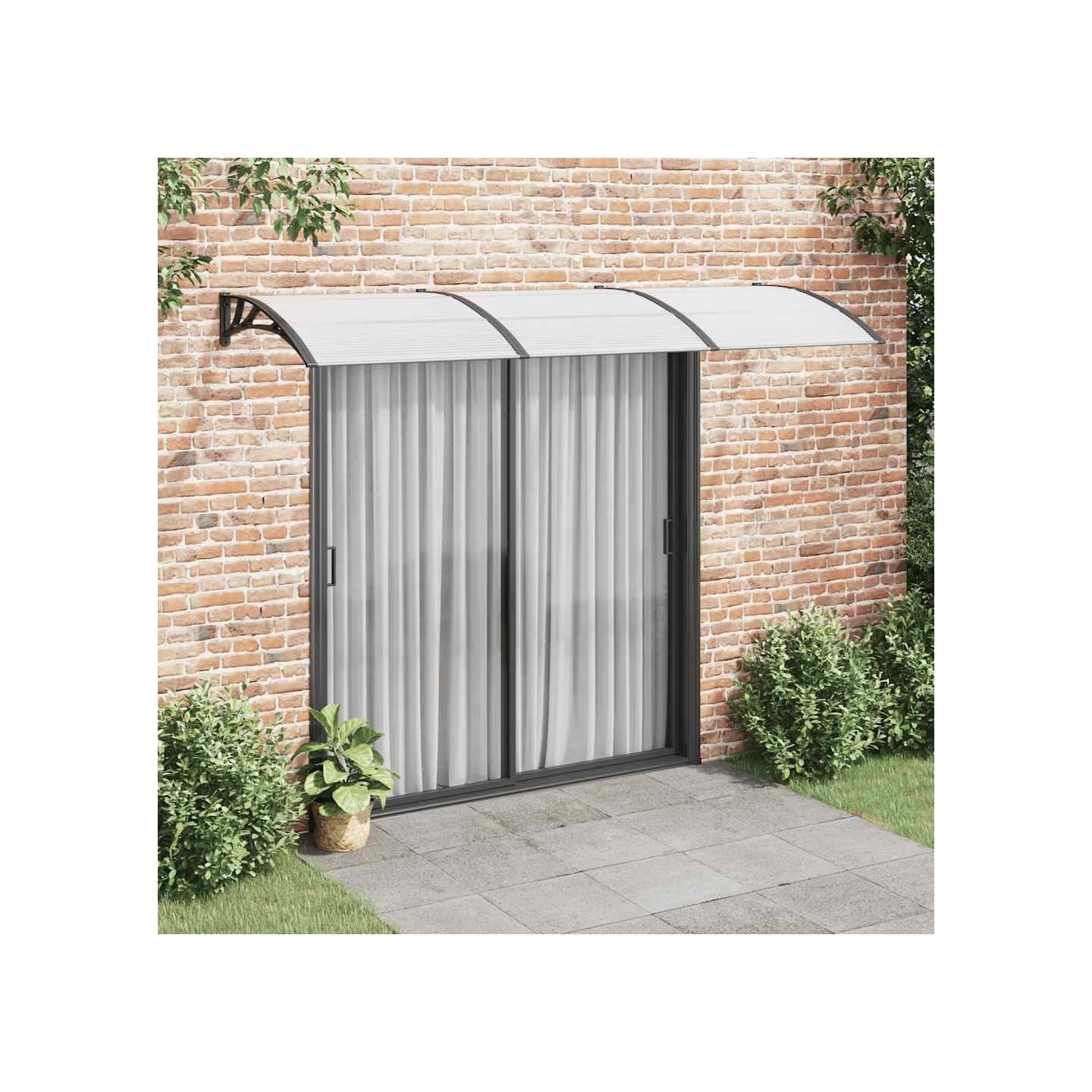 Auvent de porte Noir 300x100 cm Polycarbonate