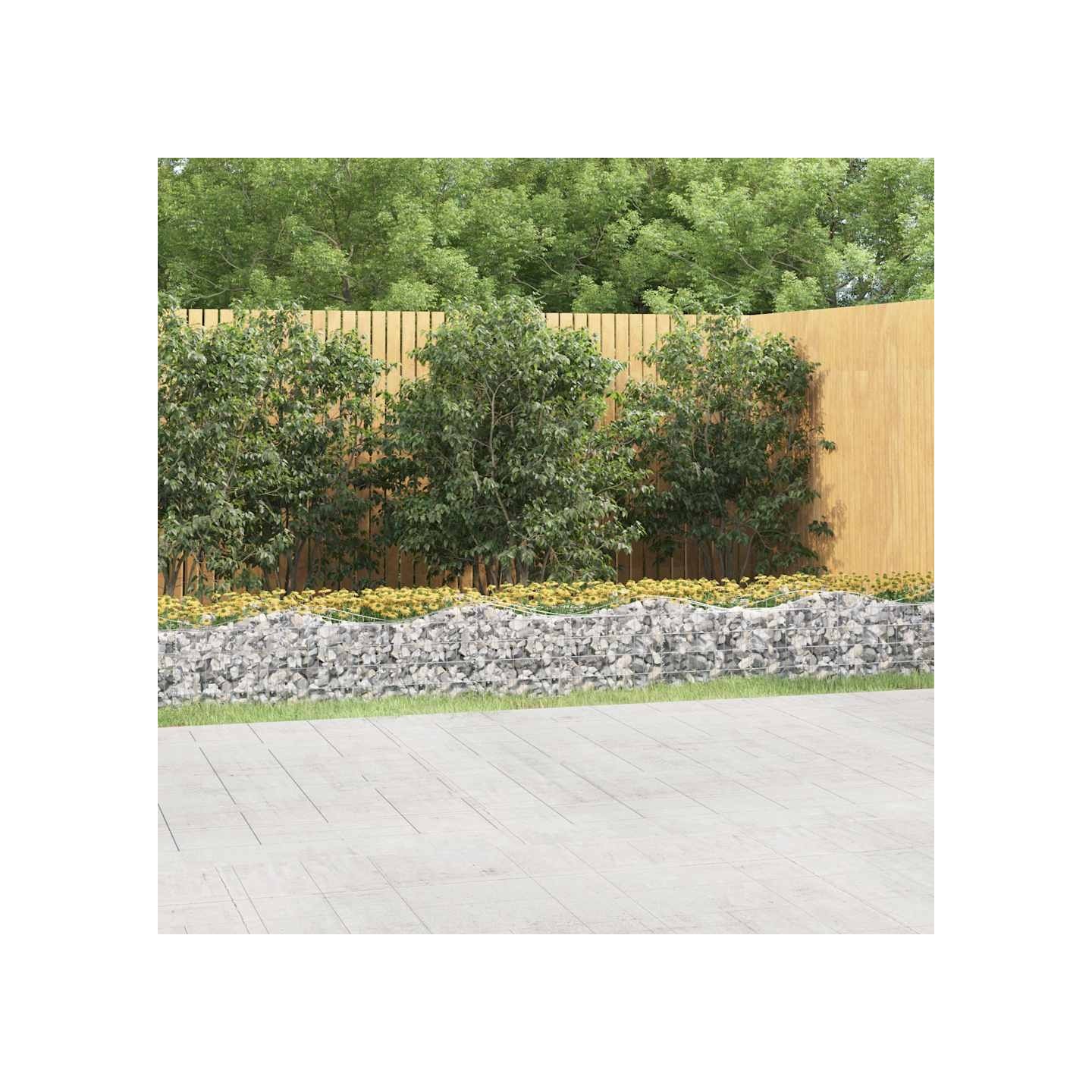 Lit surélevé à gabions arqué 800x50x50 cm Fer galvanisé