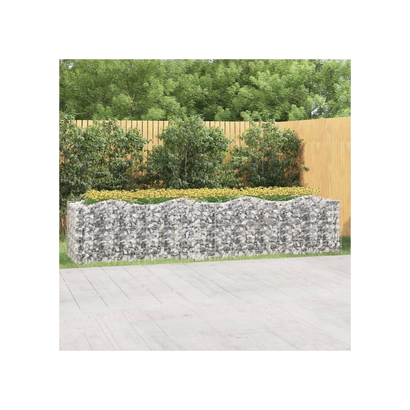 Lit surélevé à gabions arqué 400x100x100 cm Fer galvanisé