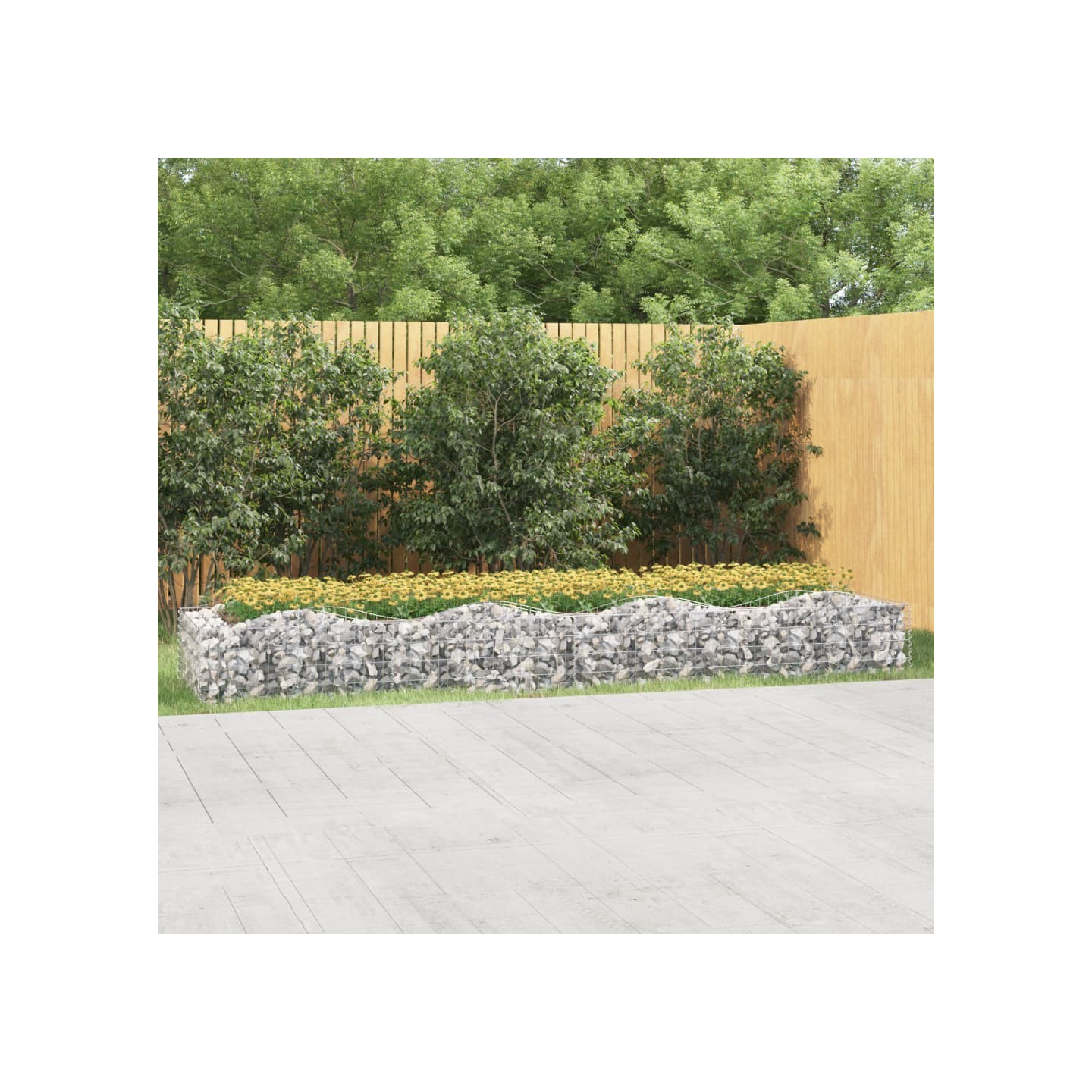 Lit surélevé à gabions arqué 400x100x50 cm Fer galvanisé
