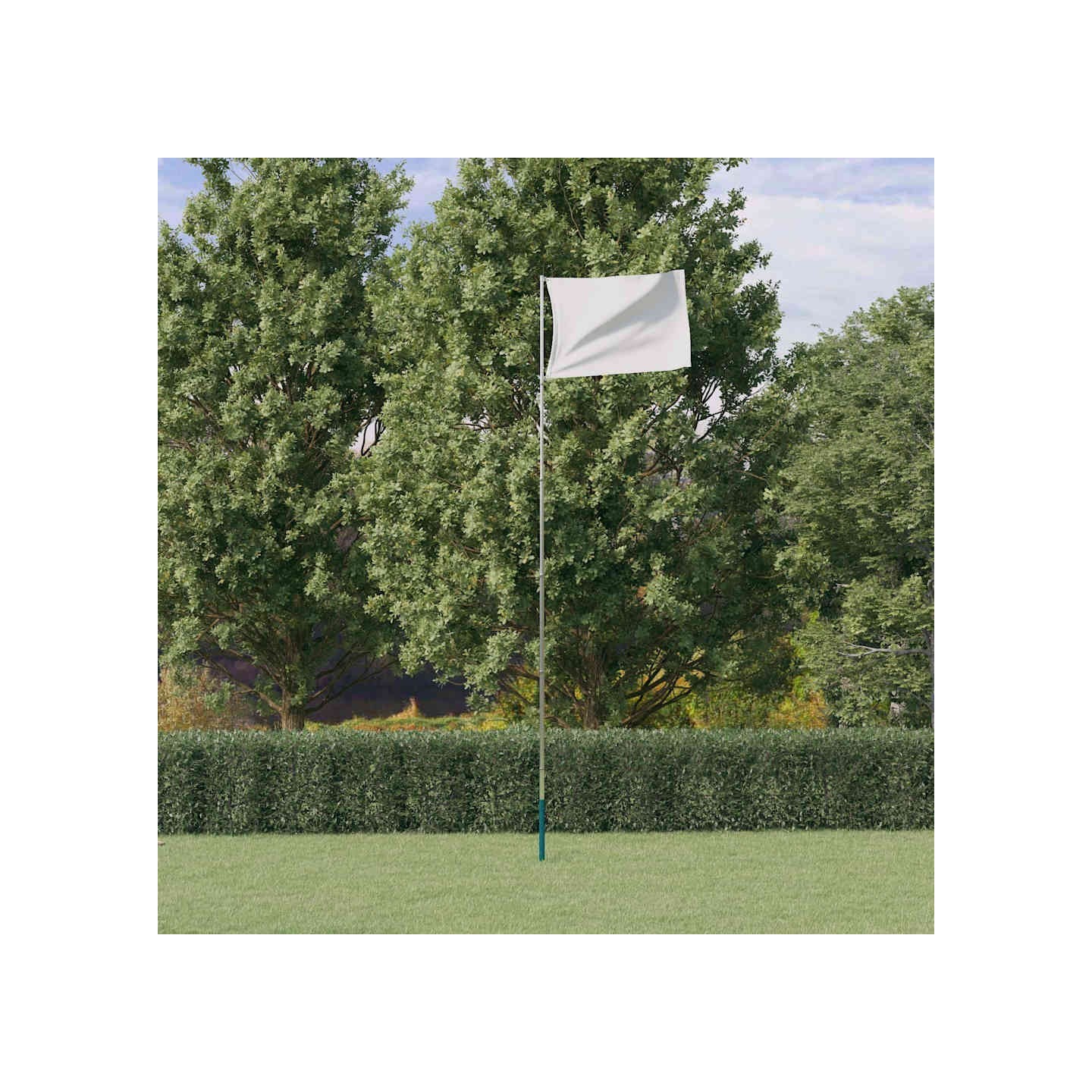 Mât de drapeau télescopique Argenté 5,5 m Aluminium