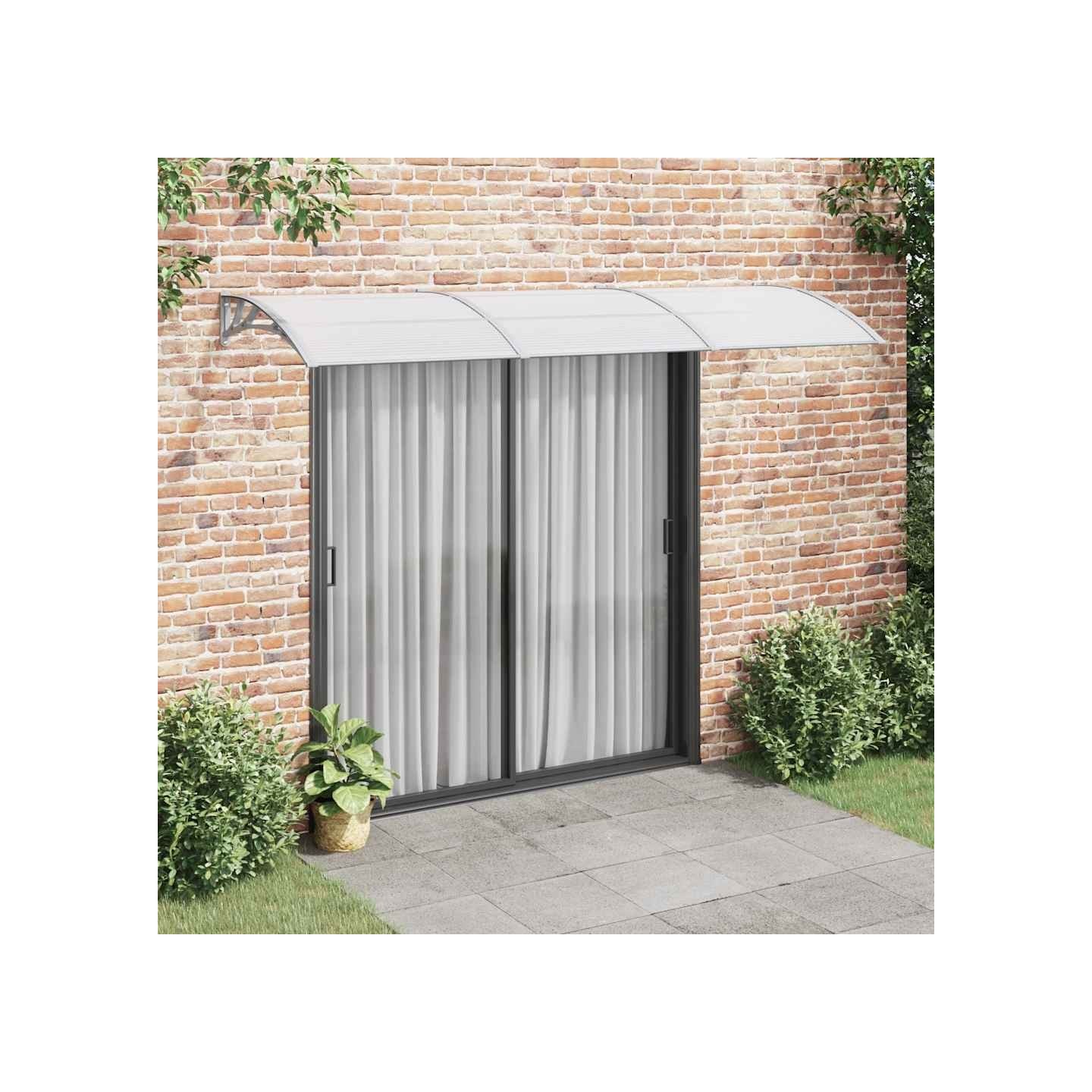 Auvent de porte Gris 300x100 cm Polycarbonate