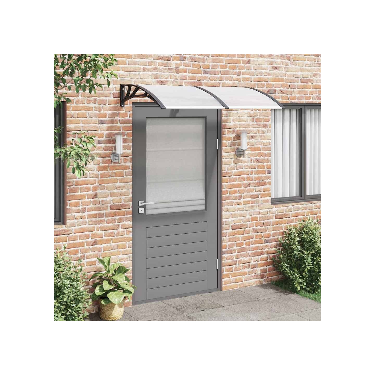 Auvent de porte Noir 150x100 cm Polycarbonate