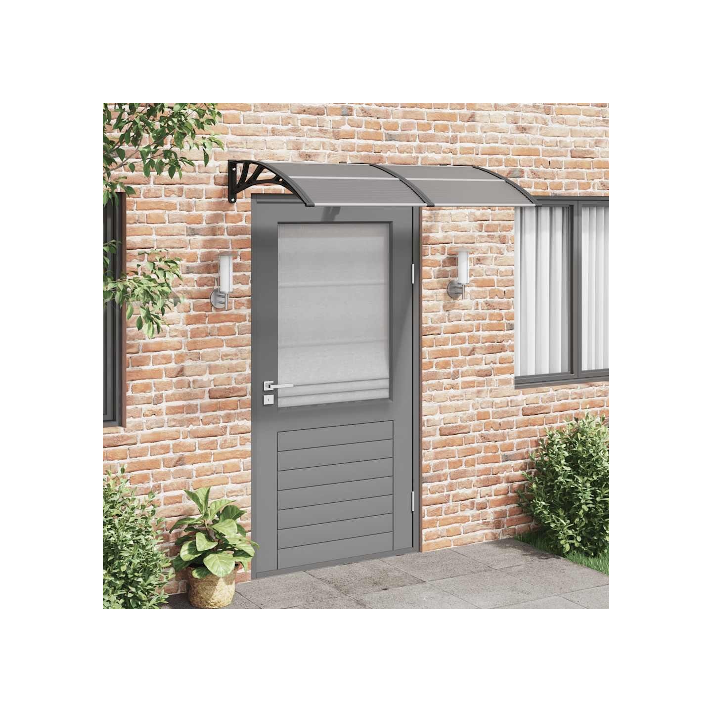Auvent de porte Noir 150x100 cm Polycarbonate