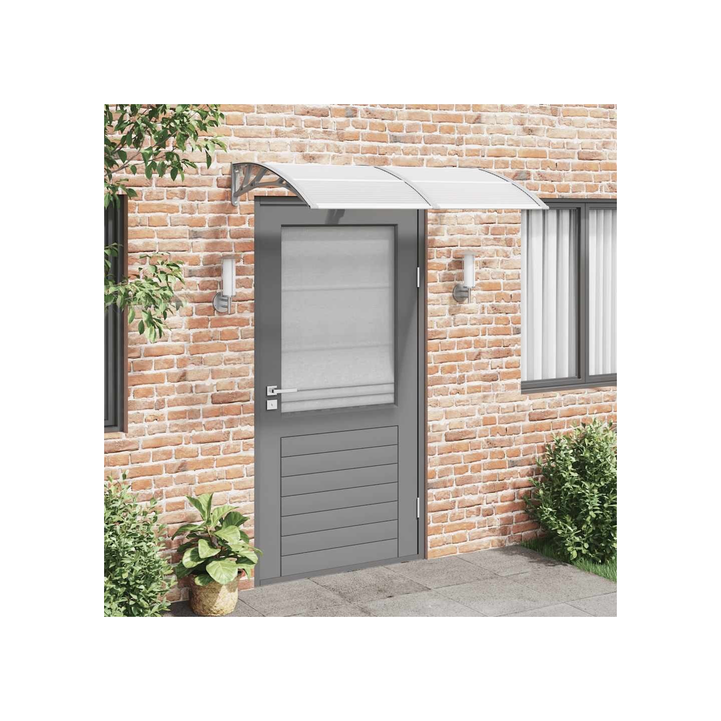 Auvent de porte Gris 150x75 cm Polycarbonate