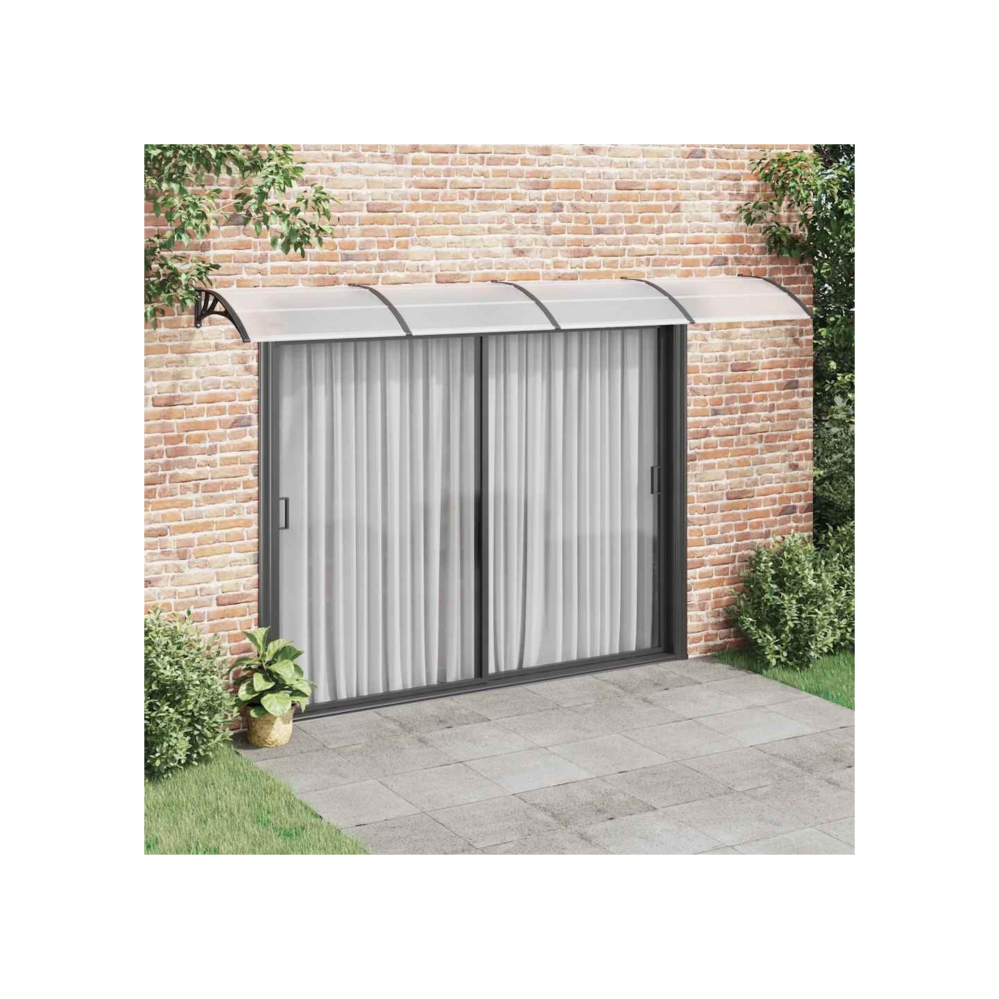 Auvent de porte Noir 400x100 cm Polycarbonate