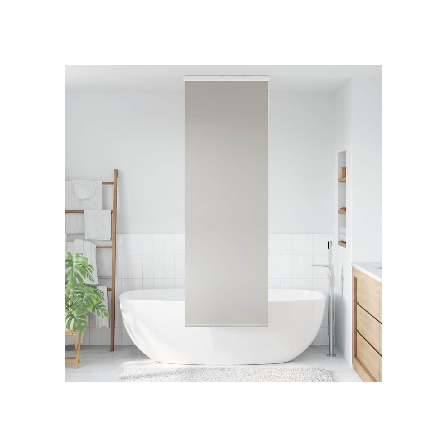 Store enrouleur de douche avec cassette largeur du tissu 66 cm