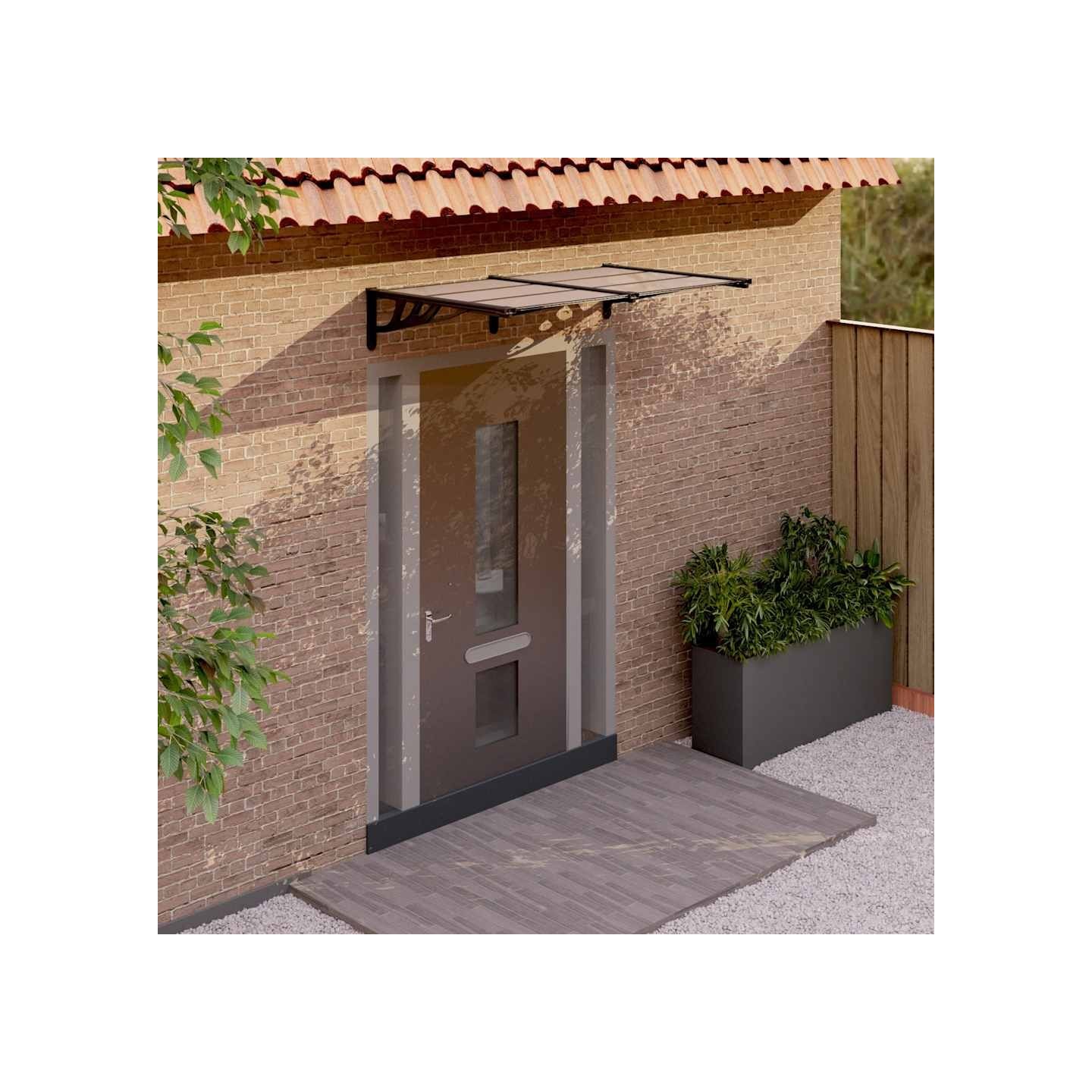 Auvent de porte Noir 152,5x90 cm Polycarbonate