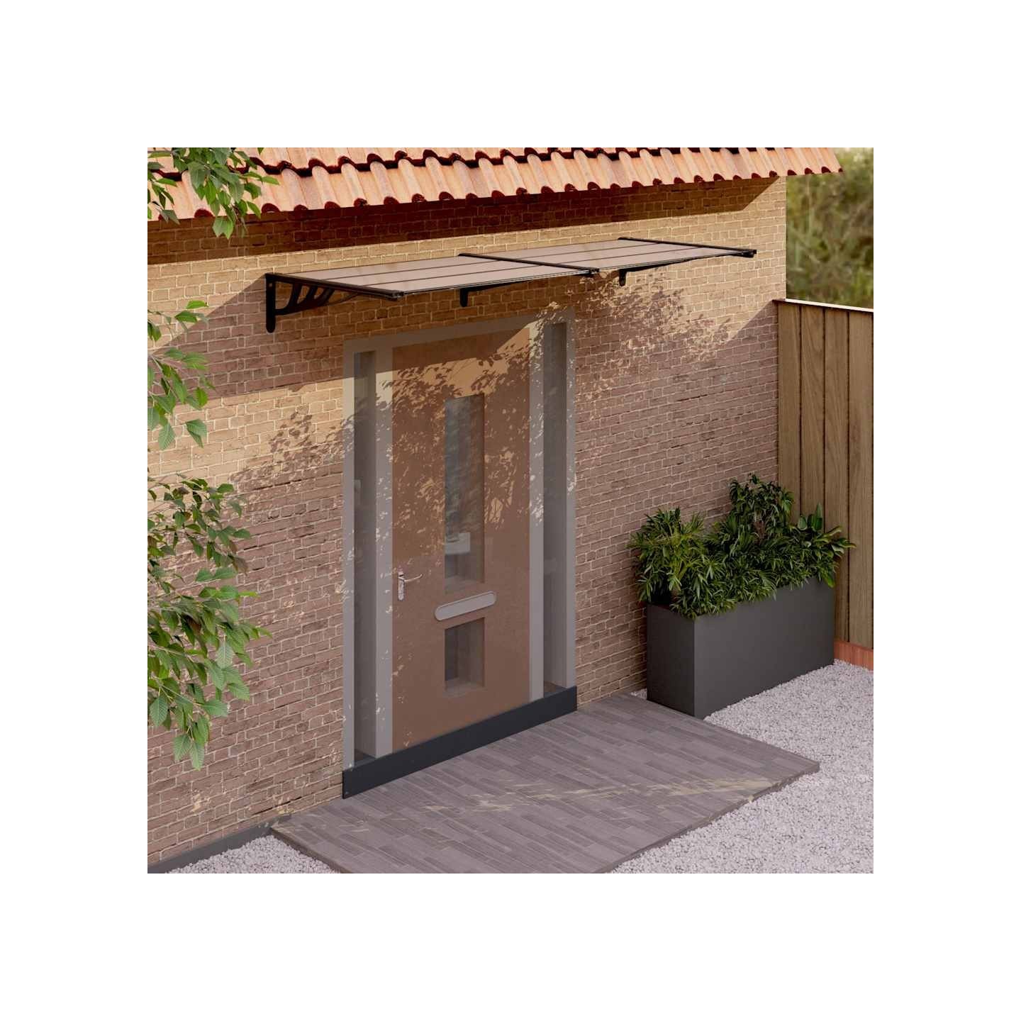 Auvent de porte Noir 239x90 cm Polycarbonate