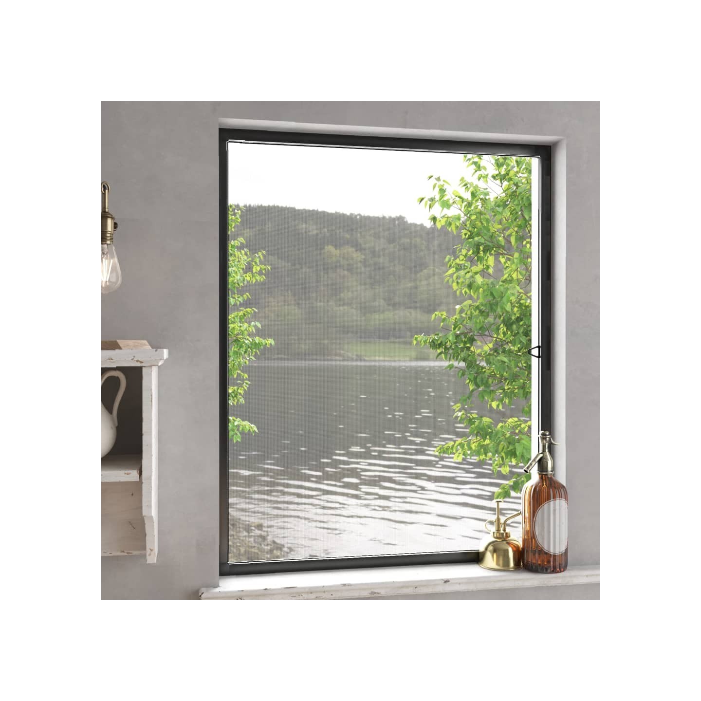 Moustiquaire pour fenêtres Anthracite 80x100 cm