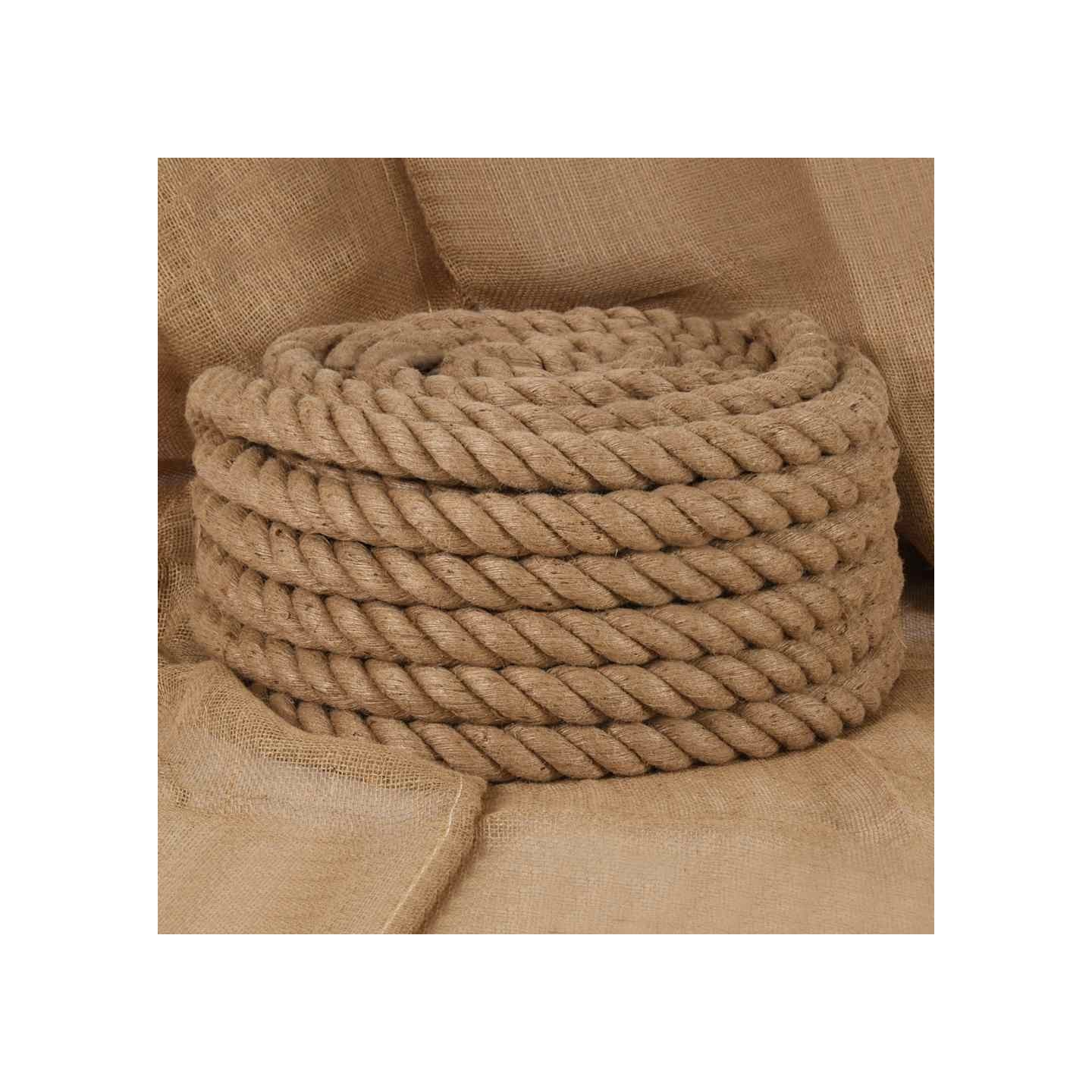 Corde de jute 10 m de long 40 mm d'épaisseur