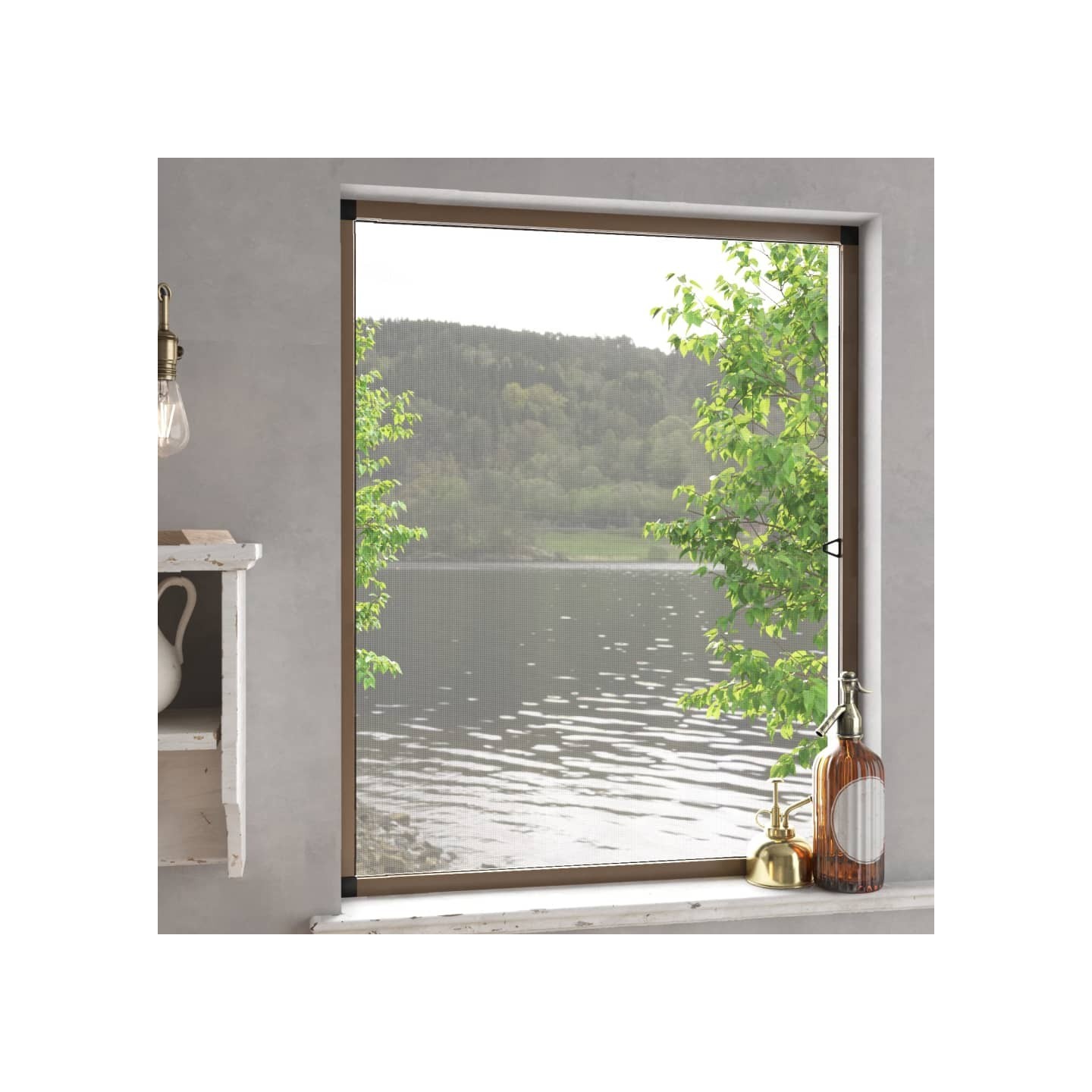 Moustiquaire pour fenêtres Marron 80x100 cm