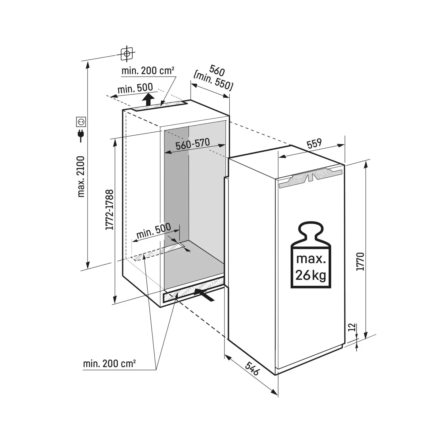 Réfrigérateur encastrable Liebherr IRE1780-PB 308 L | Nimestore