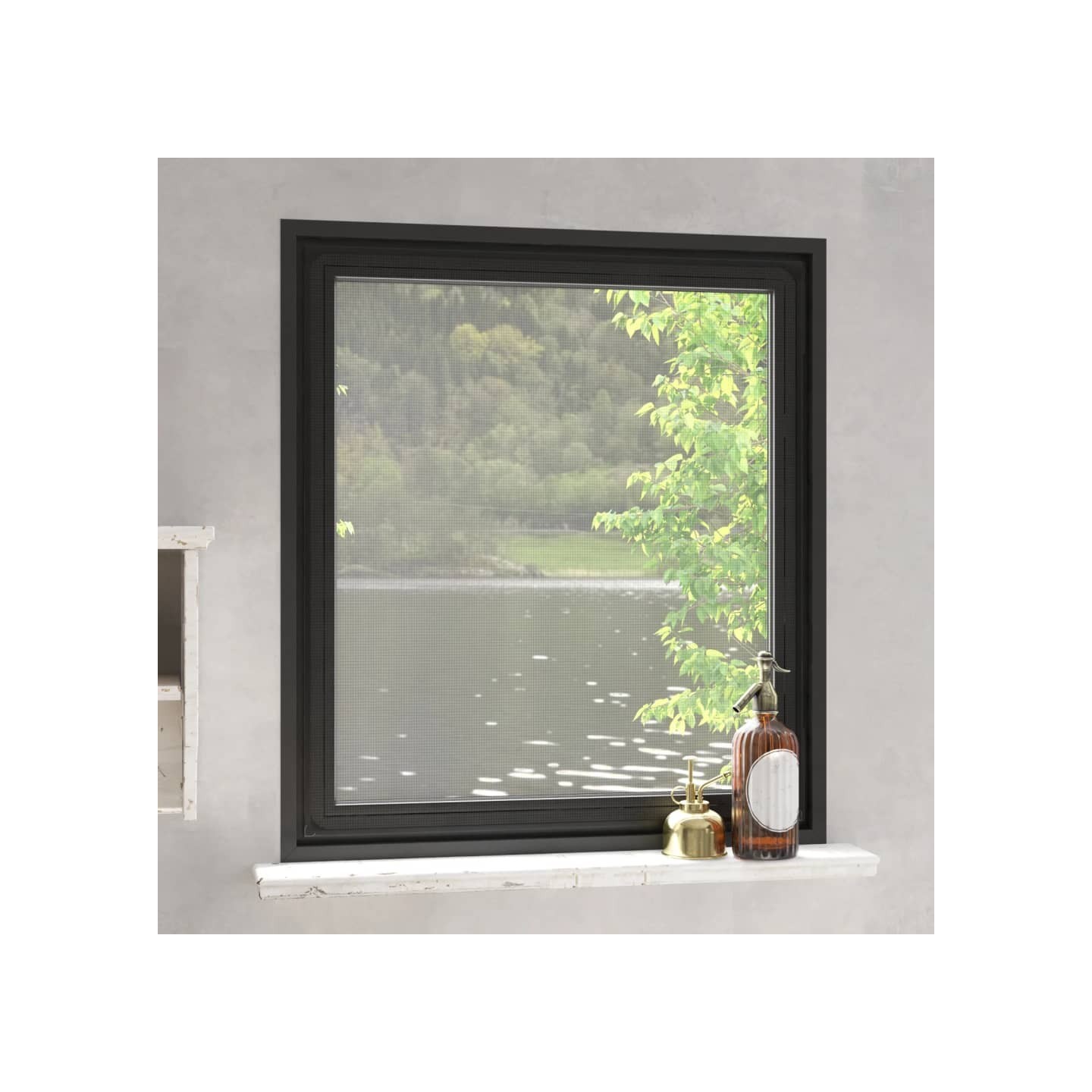 Moustiquaire magnétique pour fenêtres anthracite 120x140 cm