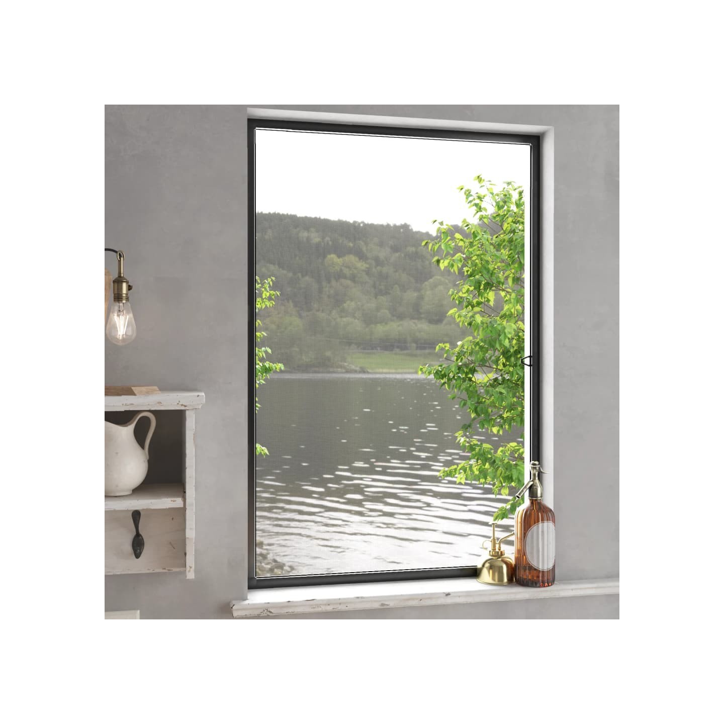 Moustiquaire pour fenêtres Anthracite 90x120 cm