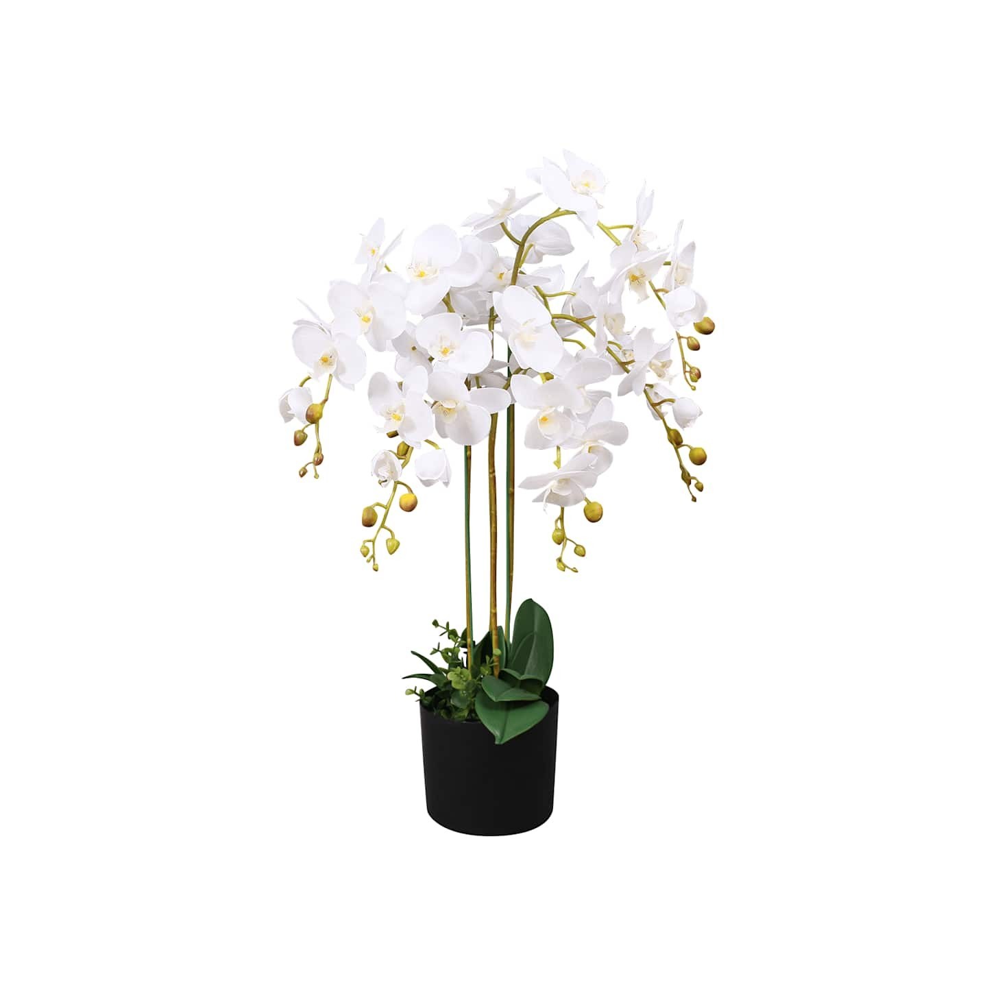 Plante artificielle avec pot Orchidée 75 cm Blanc