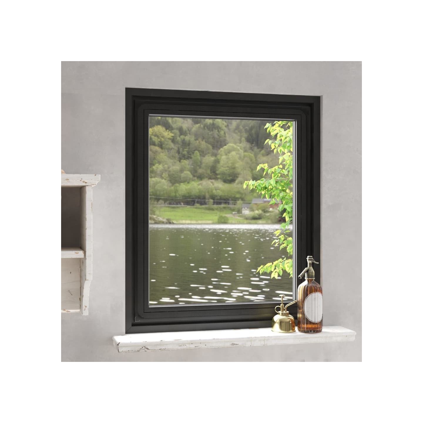 Moustiquaire magnétique pour fenêtres anthracite 100x120 cm