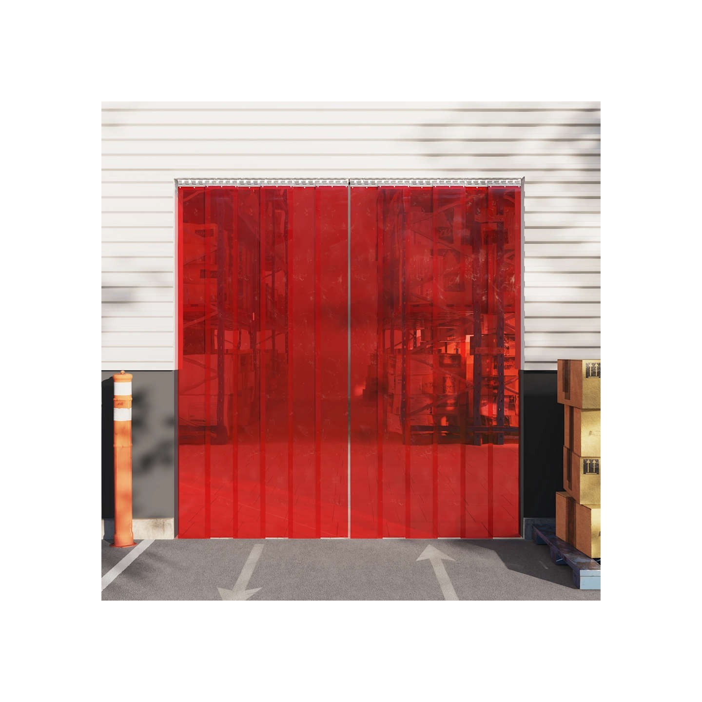 Rideau de porte rouge 300 mmx2,6 mm 25 m PVC