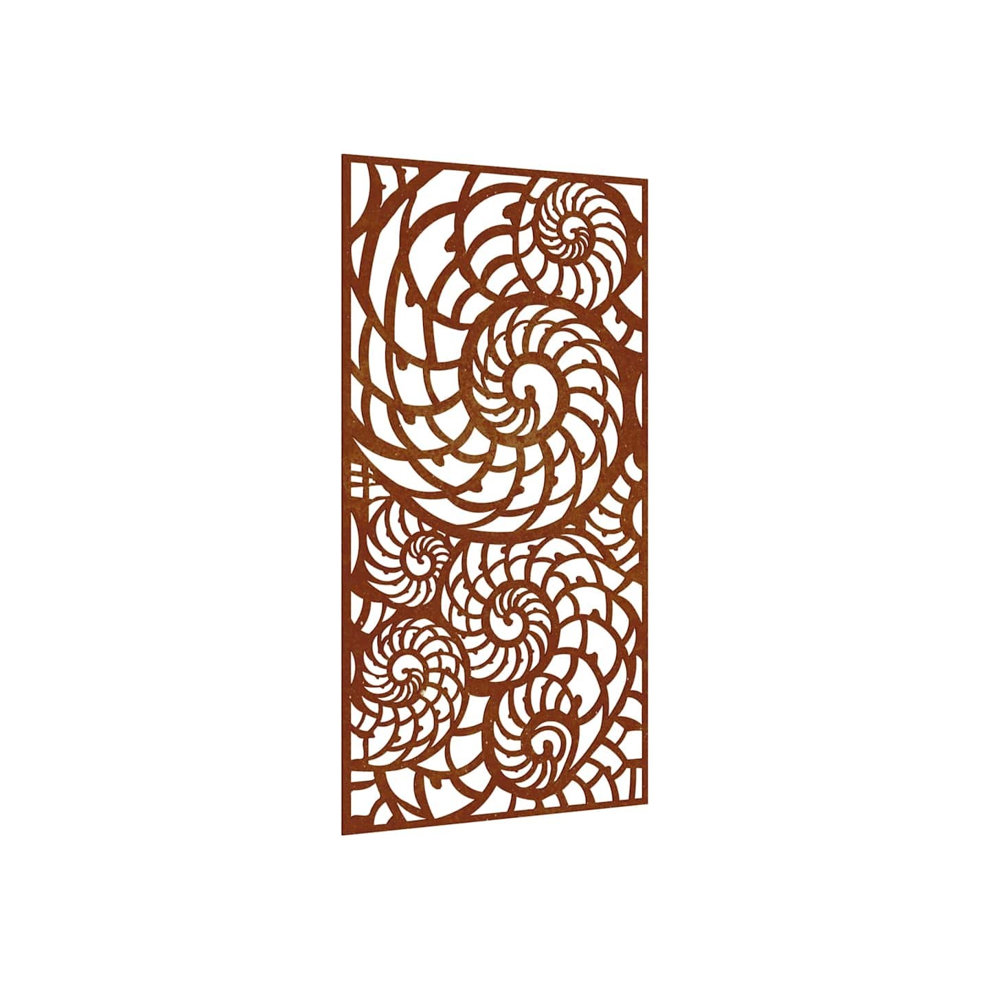 Décoration murale de jardin 105x55 cm acier corten design coque