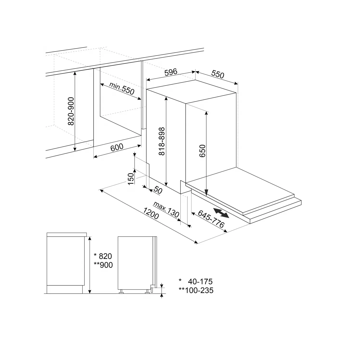 Lave-vaisselle tout intégrable Smeg STL262D 13 couverts | Nimestore