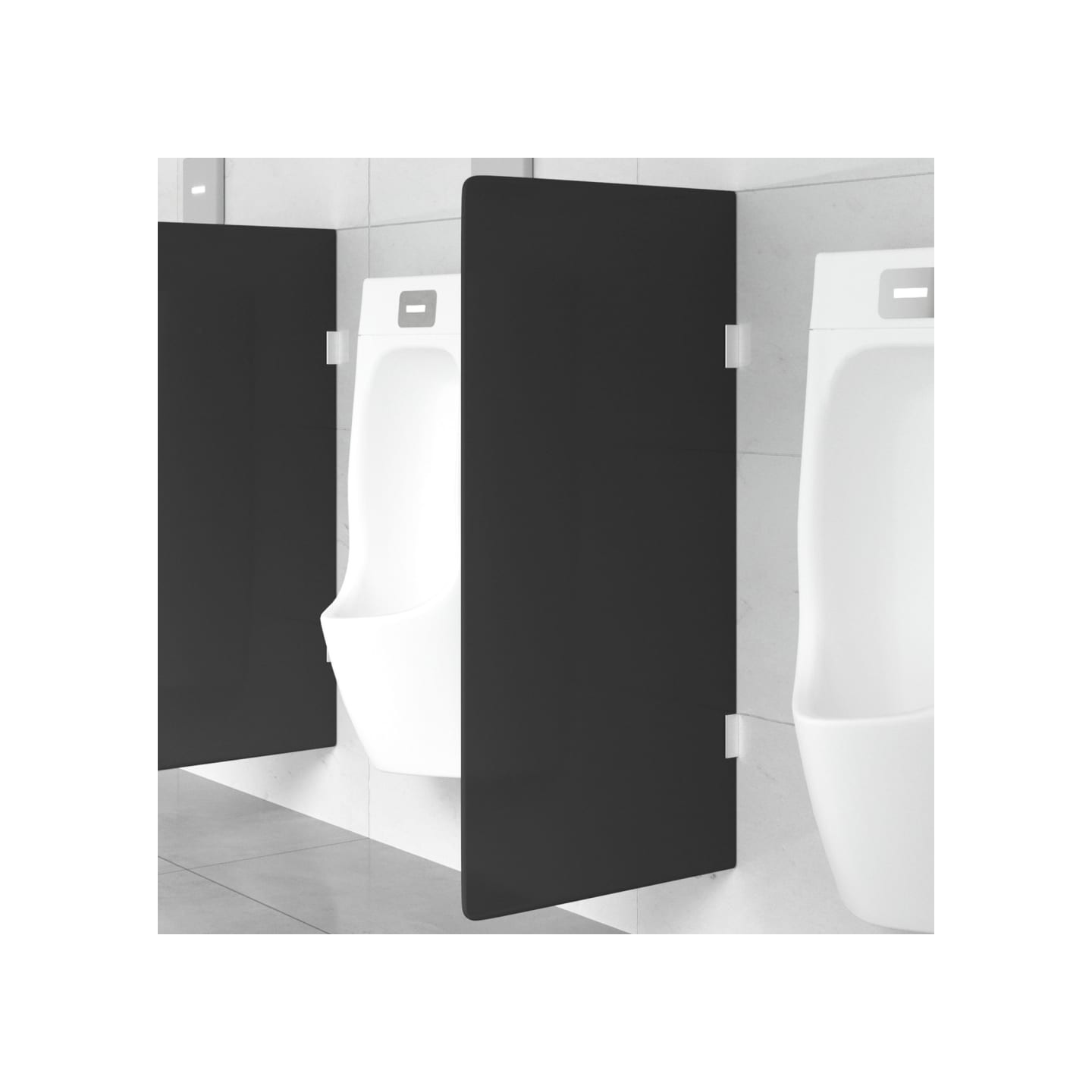 Brise-vue pour urinoir mural noir 90x40 cm verre trempé
