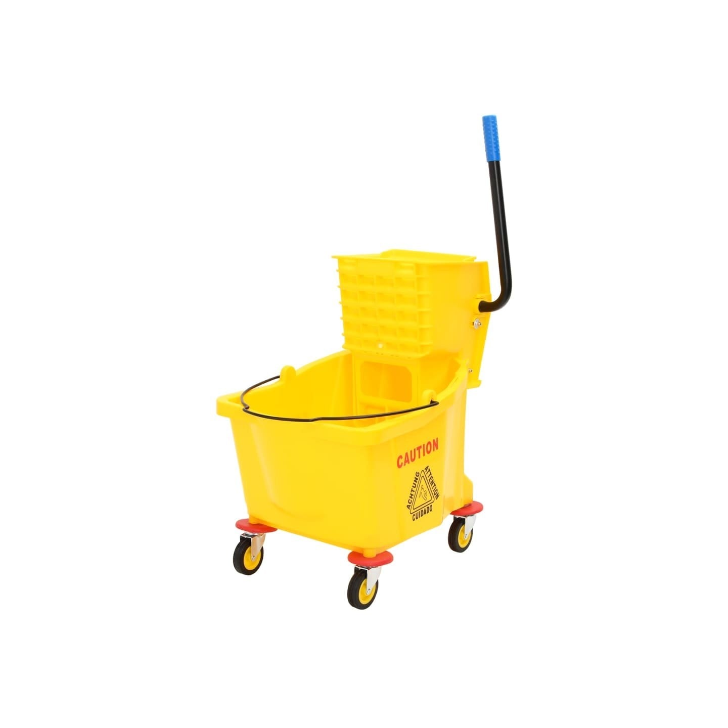 Seau à serpillière avec essoreuse et roues jaune 36 L PP