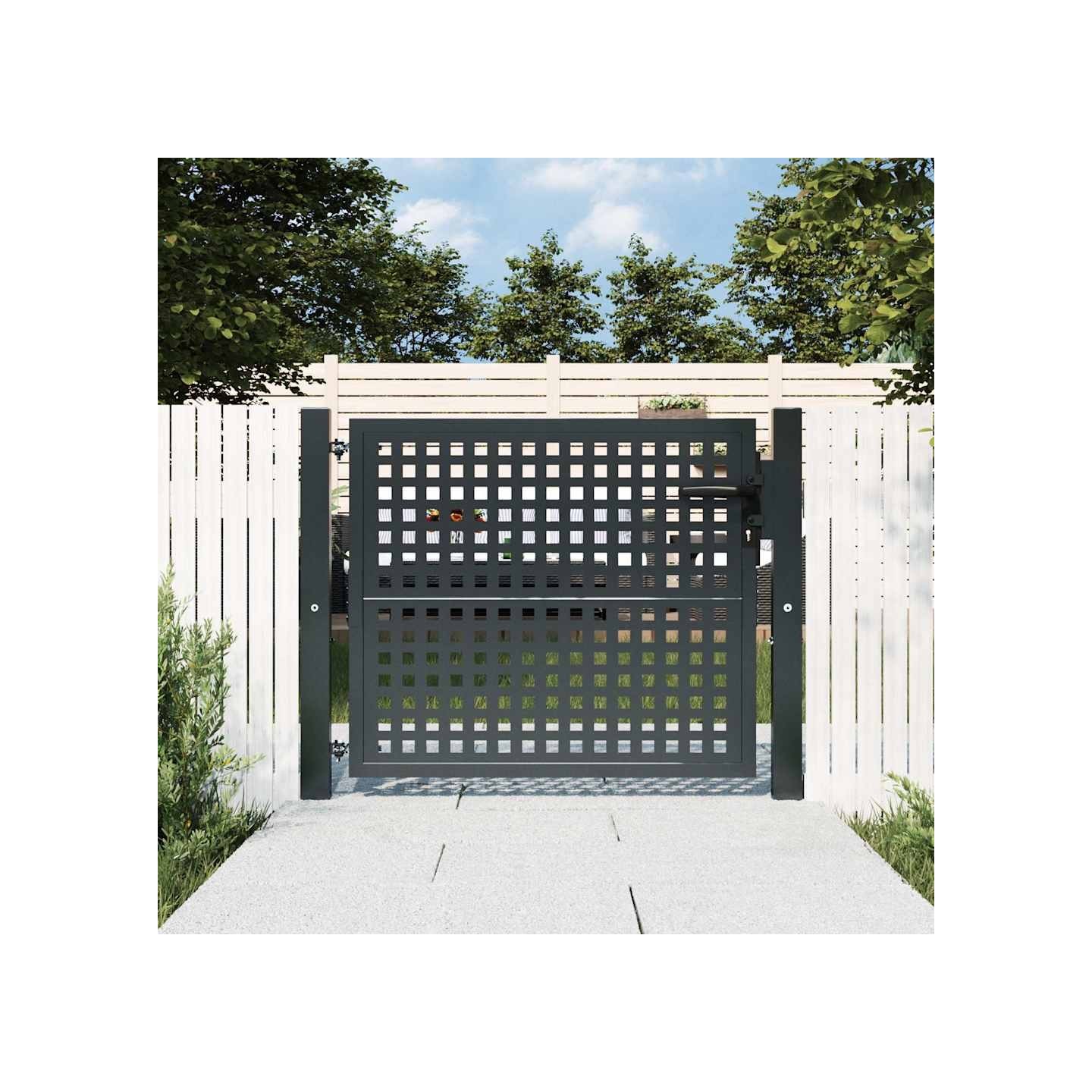 Portail de jardin Anthracite 100x75 cm Acier