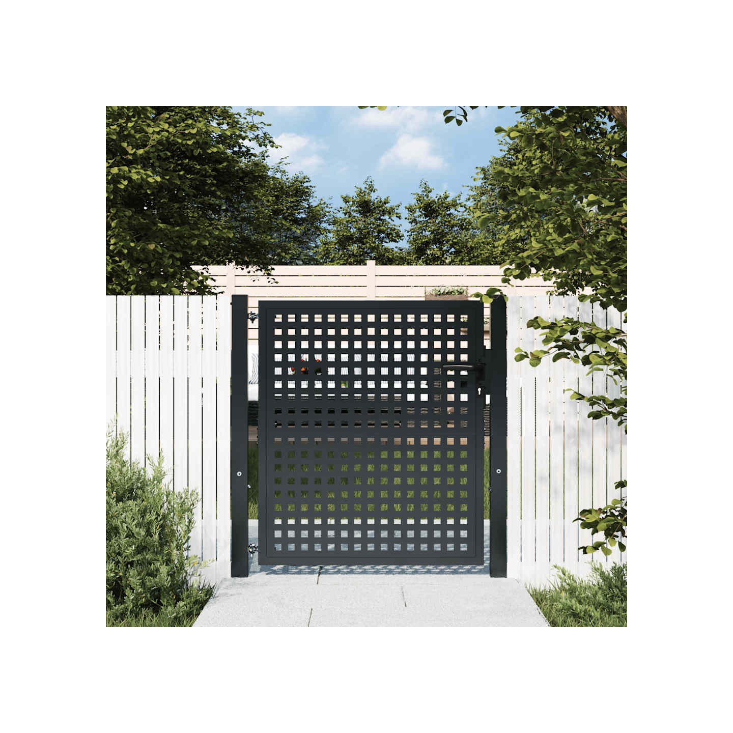 Portail de jardin Anthracite 100x100 cm Acier