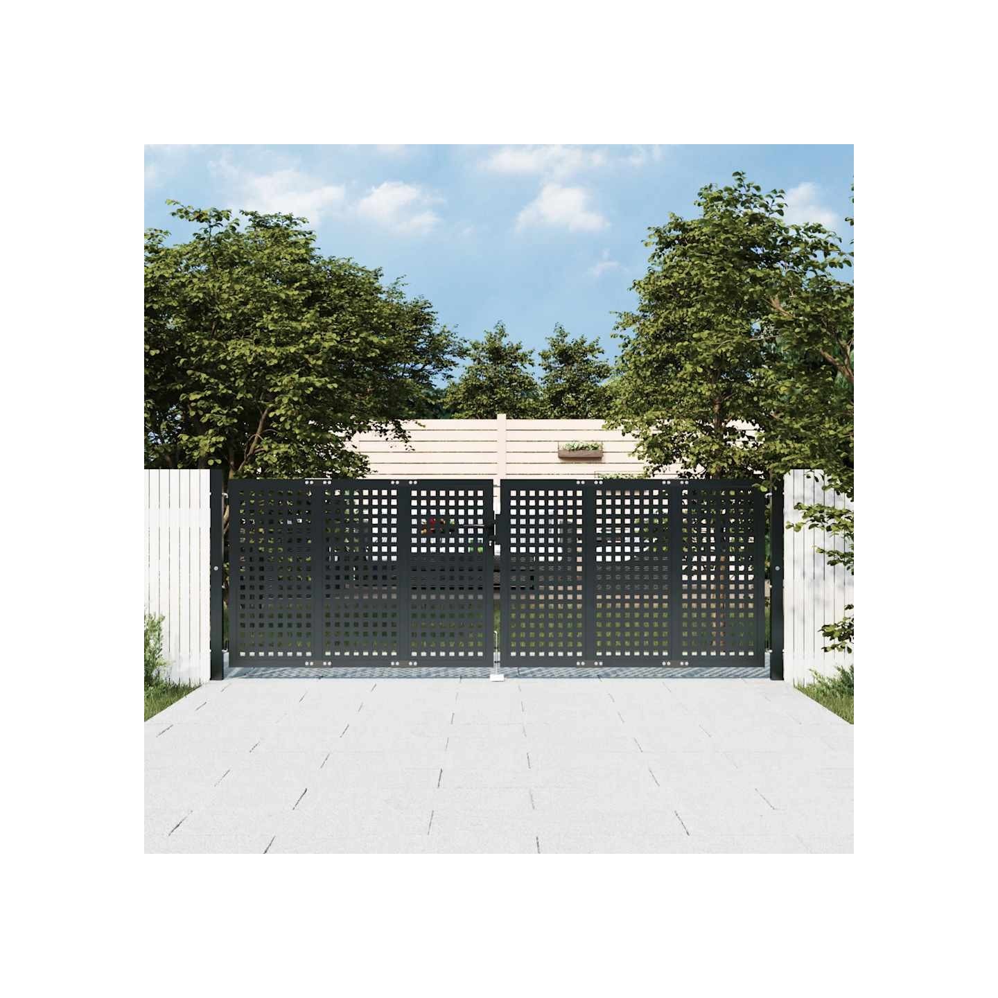 Portail de jardin Anthracite 300x75 cm Acier